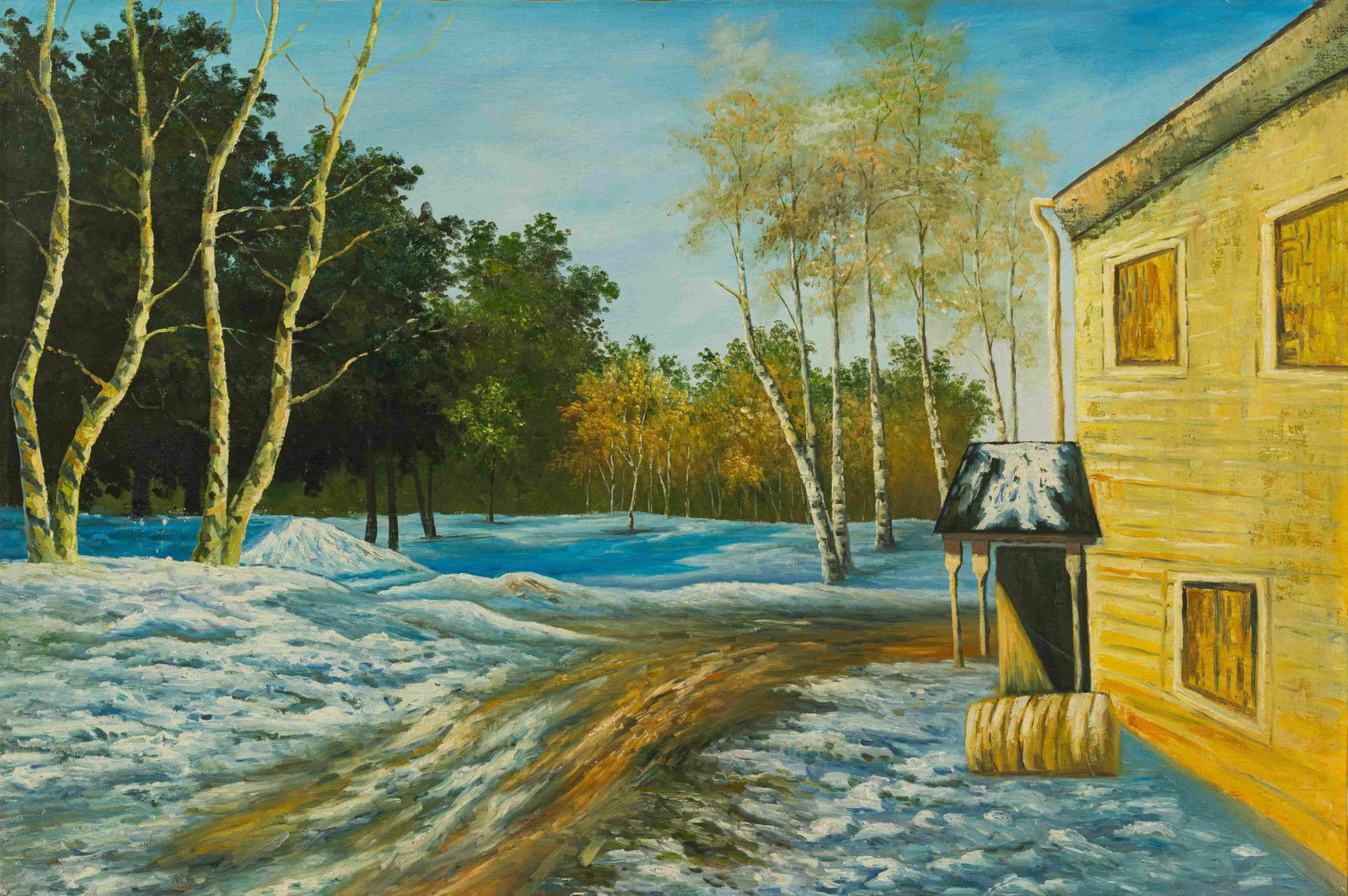 March: Painted by Gao Hongxia 60 x 90 cmUnframed Oil On Canvas Condition:Good condition with signs of aged wear.