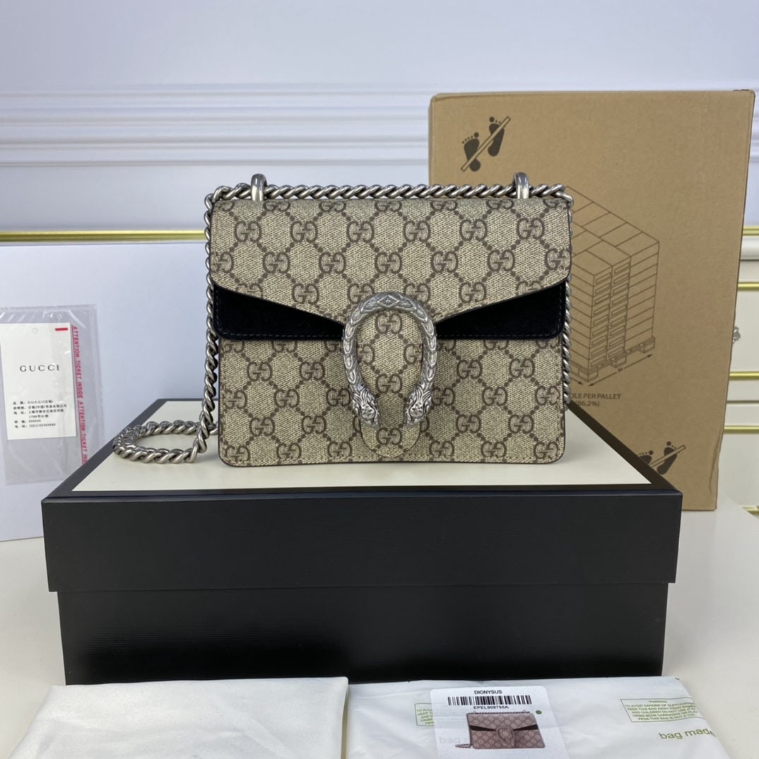 GUCCI Dionysus: We offer FREE SHIPPING for both domestic and international clients who bid over $500. The classic GUCCI Dionysus, small in black. A familiar GUCCI signature piece, experience its irresistible charm! I