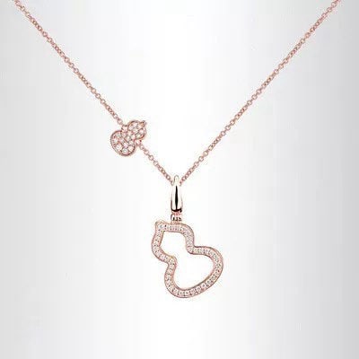 Classic gourd-shaped openwork necklace: We offer FREE SHIPPING for both domestic and international clients who bid over $500. classic gourd-shaped openwork necklace, often used to symbolize good fortune and prosperity. The lush vines and ab