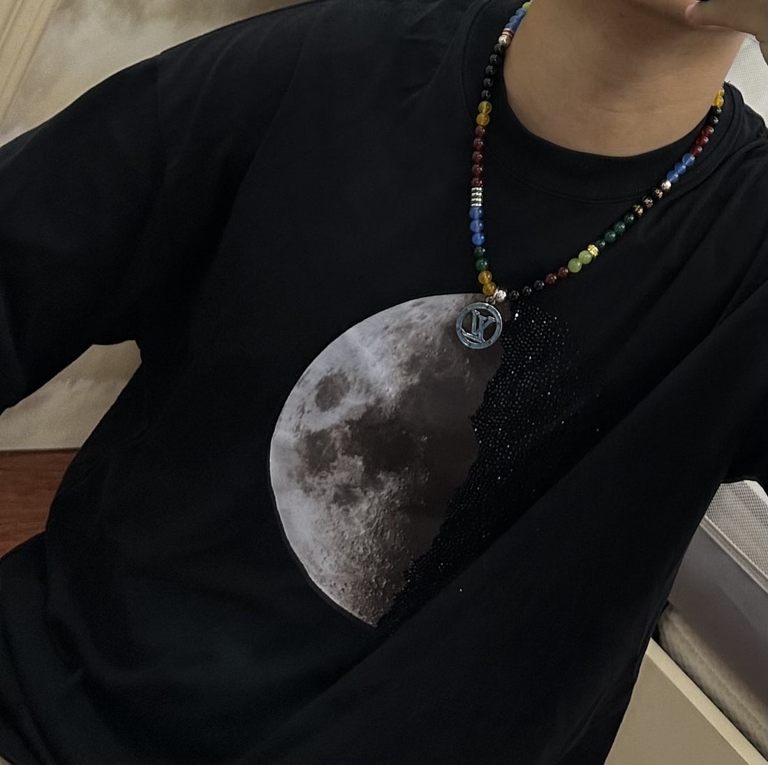 LV necklace: We offer FREE SHIPPING for both domestic and international clients who bid over $500. LV necklace, a retro and trendy must-have for men and women, suitable for couples, rock and punk style, Thai