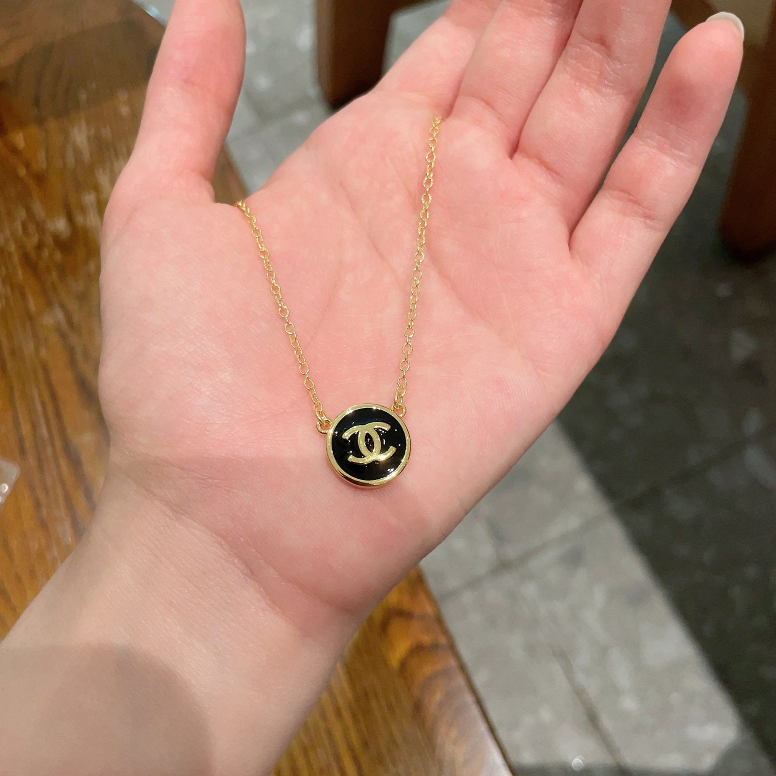 Chanel necklace: We offer FREE SHIPPING for both domestic and international clients who bid over $500. Chanel's medieval lettering necklace A wonderful gift for you or your loved one. Currencies including USD, CAD, GB