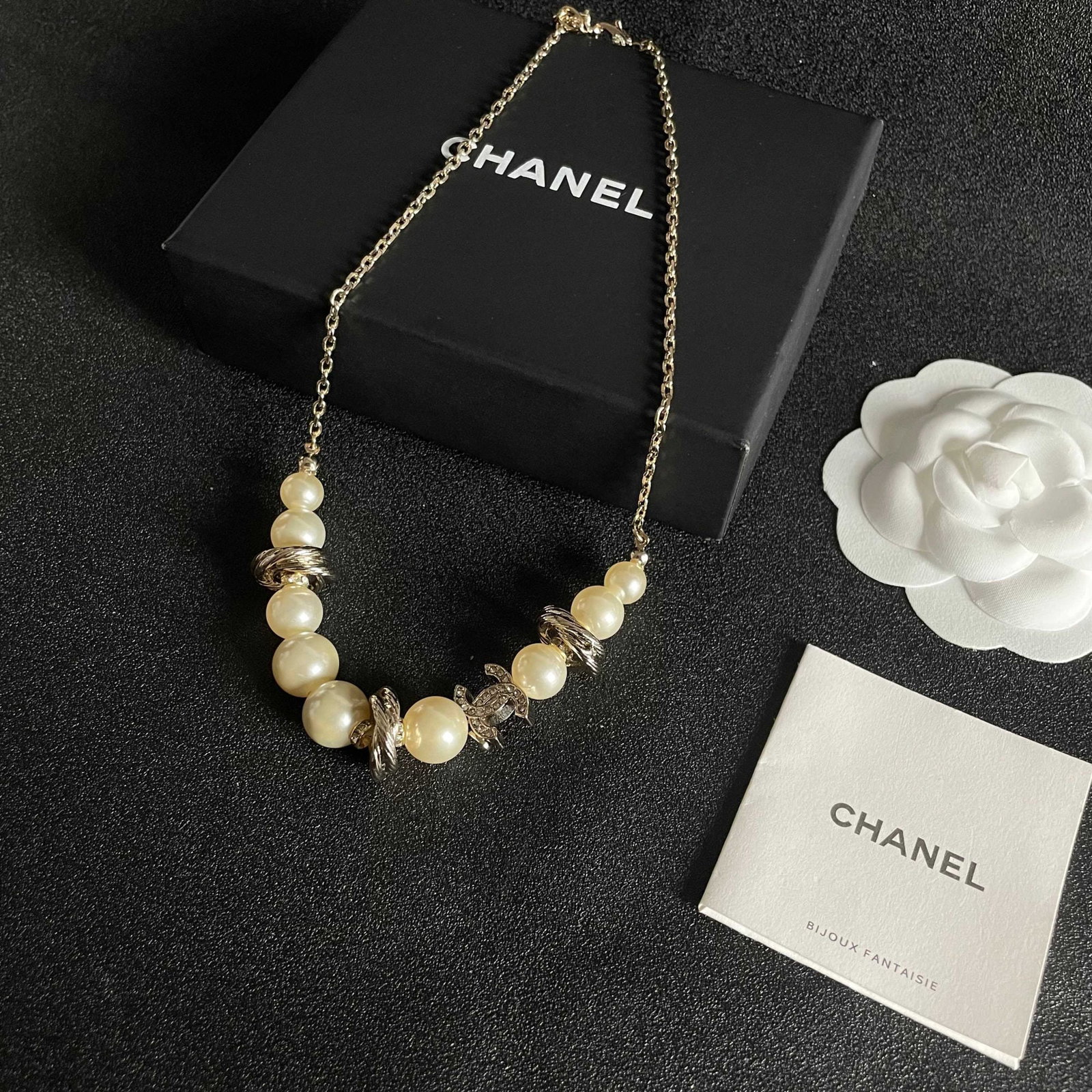 Chanel necklace: We offer FREE SHIPPING for both domestic and international clients who bid over $500. Chanel's medieval lettering necklace A wonderful gift for you or your loved one. Currencies including USD, CAD, GB