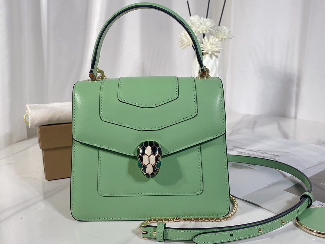 Bvlgari Serpenti Forever: We offer FREE SHIPPING for both domestic and international clients who bid over $500. The Serpenti Forever crossbody bag is stylish and versatile. This bag is crafted from mint calfskin, accented with