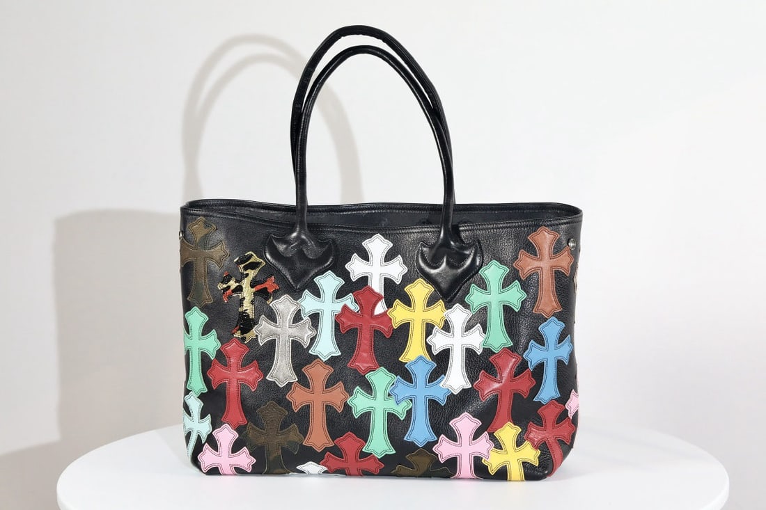 Chrome Hearts Tote: We offer FREE SHIPPING for both domestic and international clients who bid over $500. Chrome Hearts Tote, Colorful Cross Diaper Bag, Leather, Dimensions: 33x42x16cm A wonderful gift for you or your lo