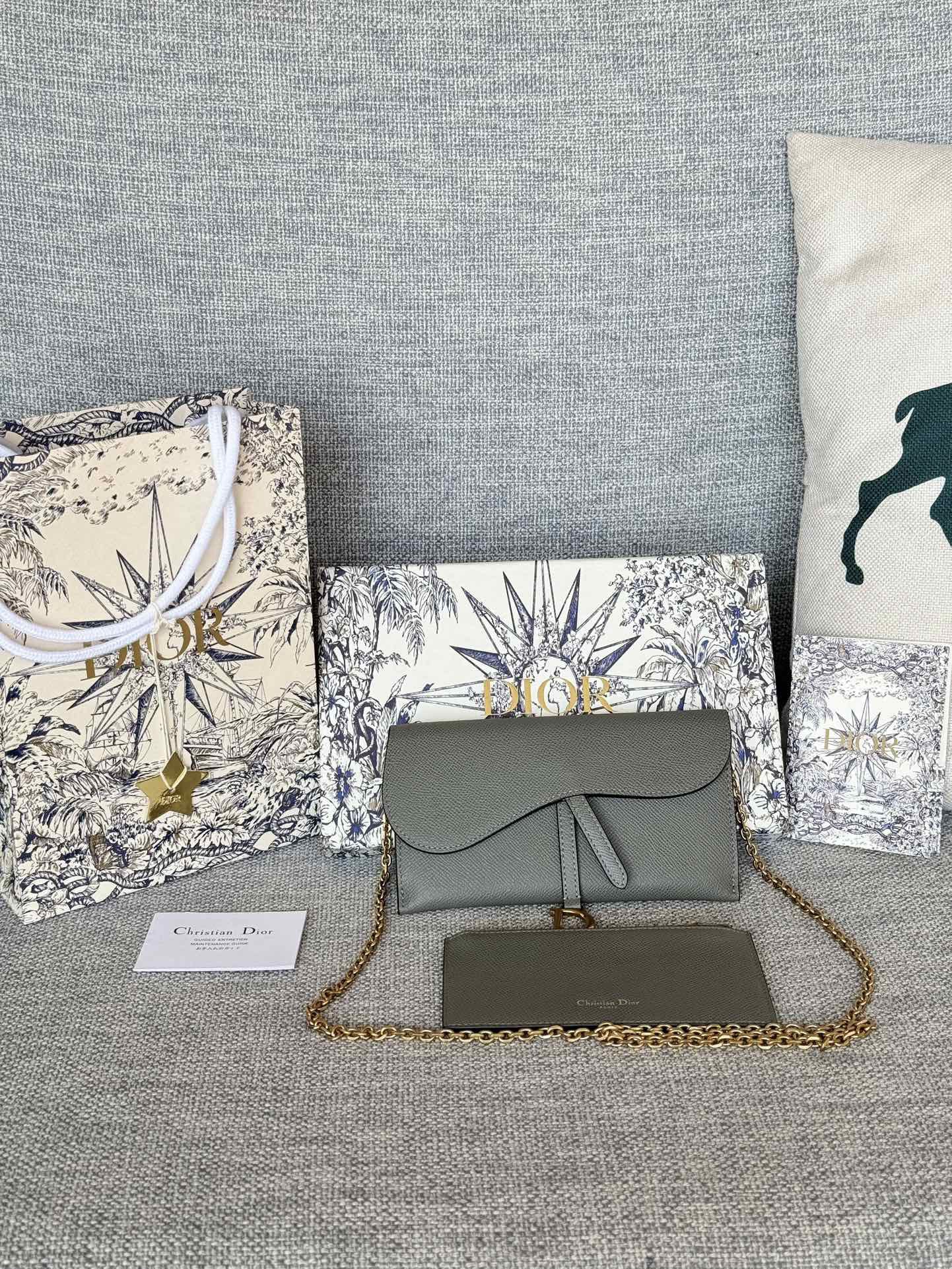 Christian Dior SaddleWoc: We offer FREE SHIPPING for both domestic and international clients who bid over $500. The Dior SaddleWoc chain bag, made from hand-grain calfskin, is surprisingly spacious??it can even fit an iPhone 1