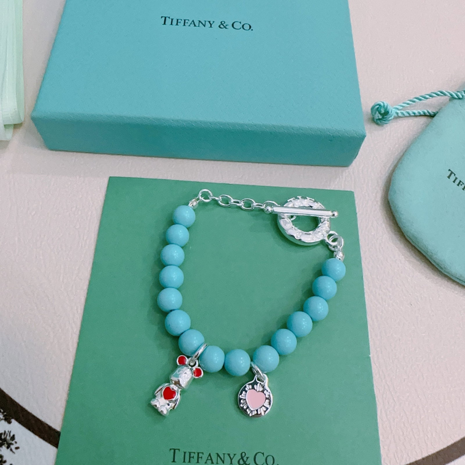 TIFFNY&CO. Bracelet: We offer FREE SHIPPING for both domestic and international clients who bid over $500. TIFFNY&CO multi-element agate silver style bracelet, celebrity style, retro trendy fashion, unisex, couple style, 