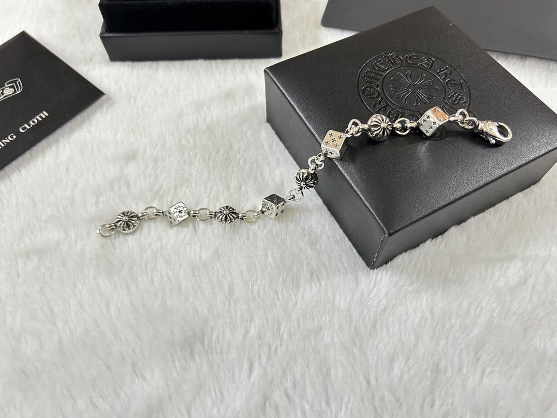 Chrome Hearts Bracelet: We offer FREE SHIPPING for both domestic and international clients who bid over $500. Chrome Herats Dice Bracelet A wonderful gift for you or your loved one. Currencies including USD, CAD, GBP, EUR, A