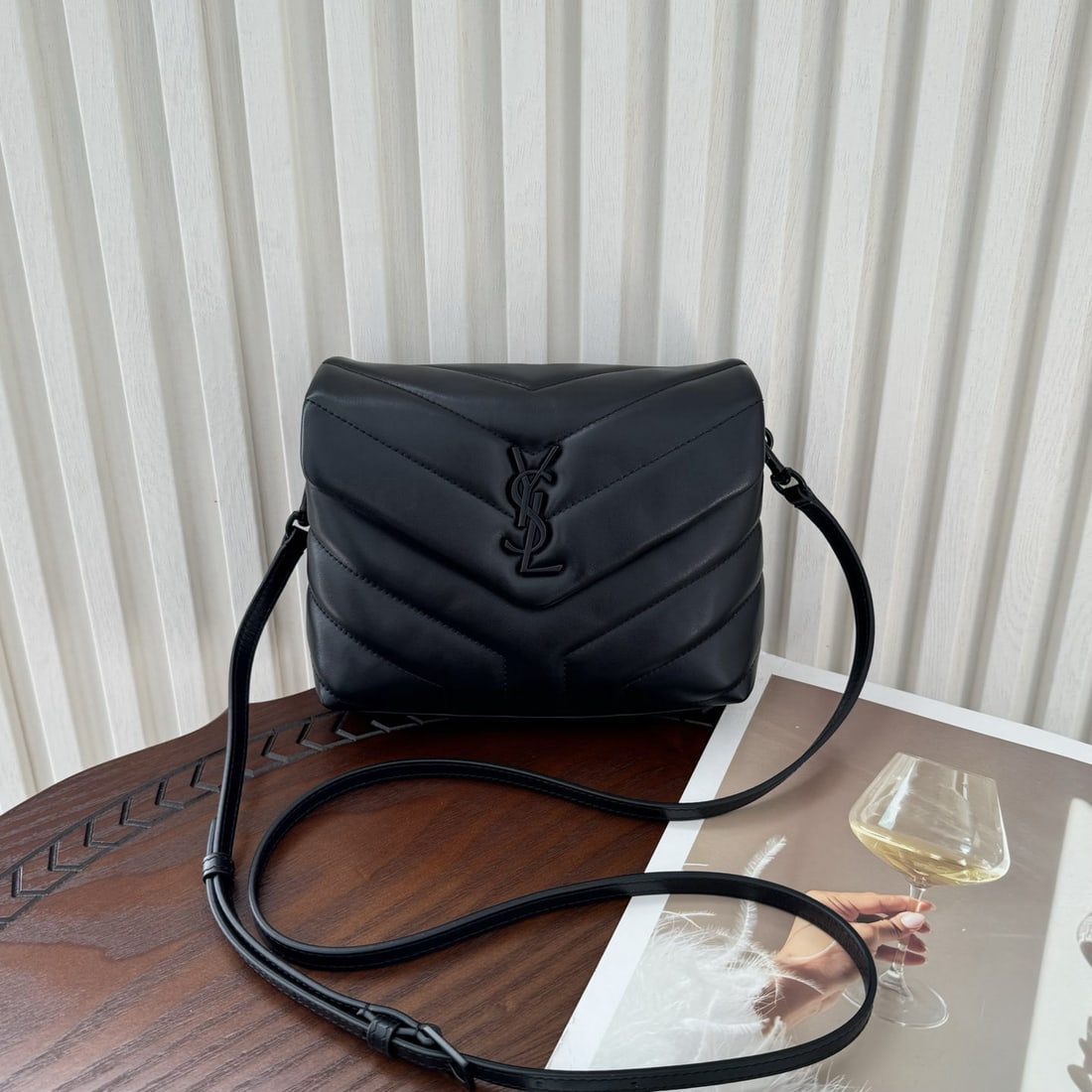 Yves Saint Laurent LouLou mini Y-shaped patchwork calfskin messenger bag: We offer FREE SHIPPING for both domestic and international clients who bid over $500. LouLou mini Y-shaped patchwork cowhide messenger bag, with a full, delicate, and three-dimensional shape. It exude