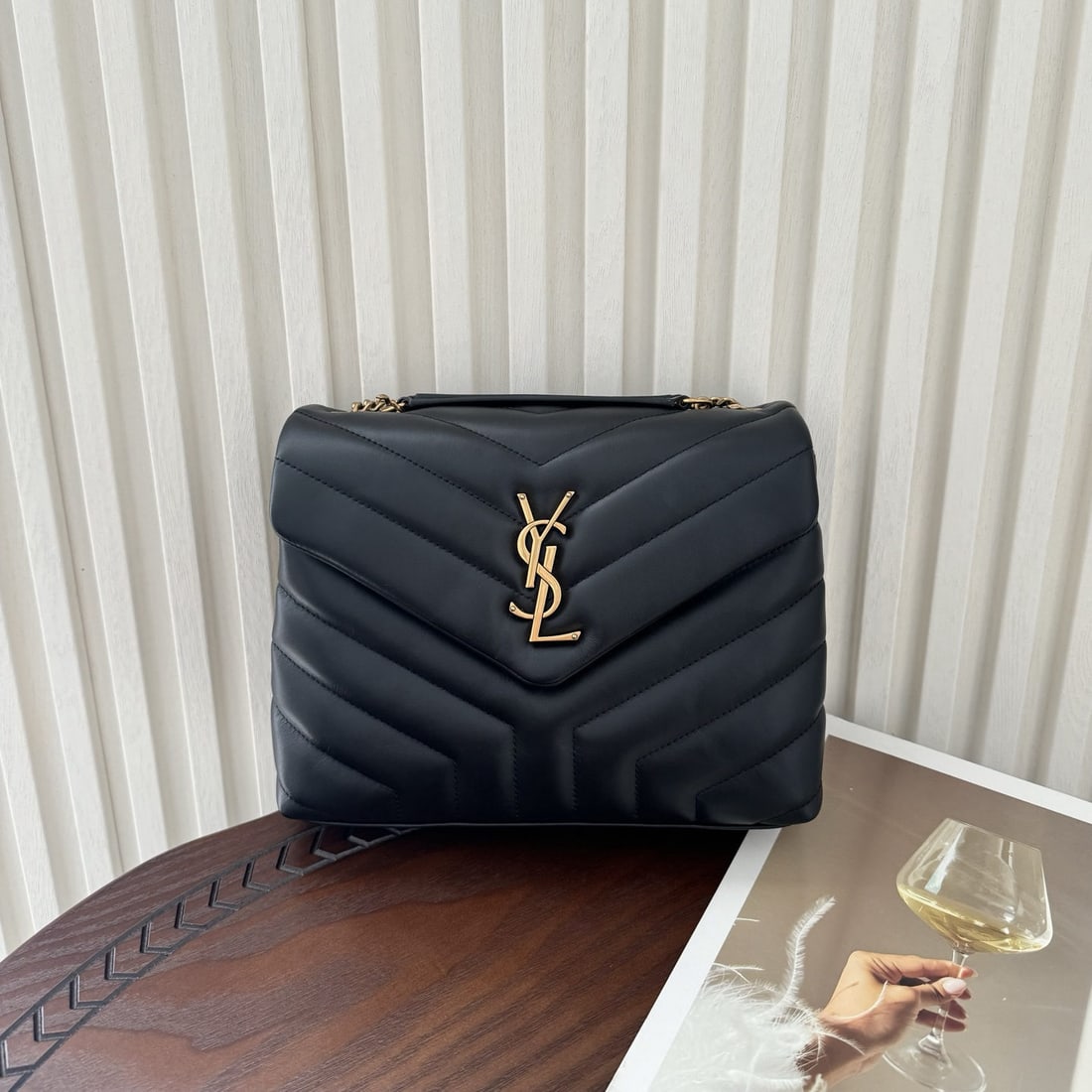 Yves Saint Laurent Loulou Small Y-shaped Patchwork Leather Messenger Bag: We offer FREE SHIPPING for both domestic and international clients who bid over $500. LouLou small Y-shaped patchwork cowhide messenger bag. The bag has a full, delicate, and three-dimensional shape, 