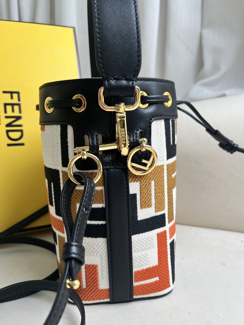 Fendi Mon Tresor: We offer FREE SHIPPING for both domestic and international clients who bid over $500. Colorful embroidered Mon Tresor light blue leather mini handbag. The Mon Tresor small bucket bag features a drawst