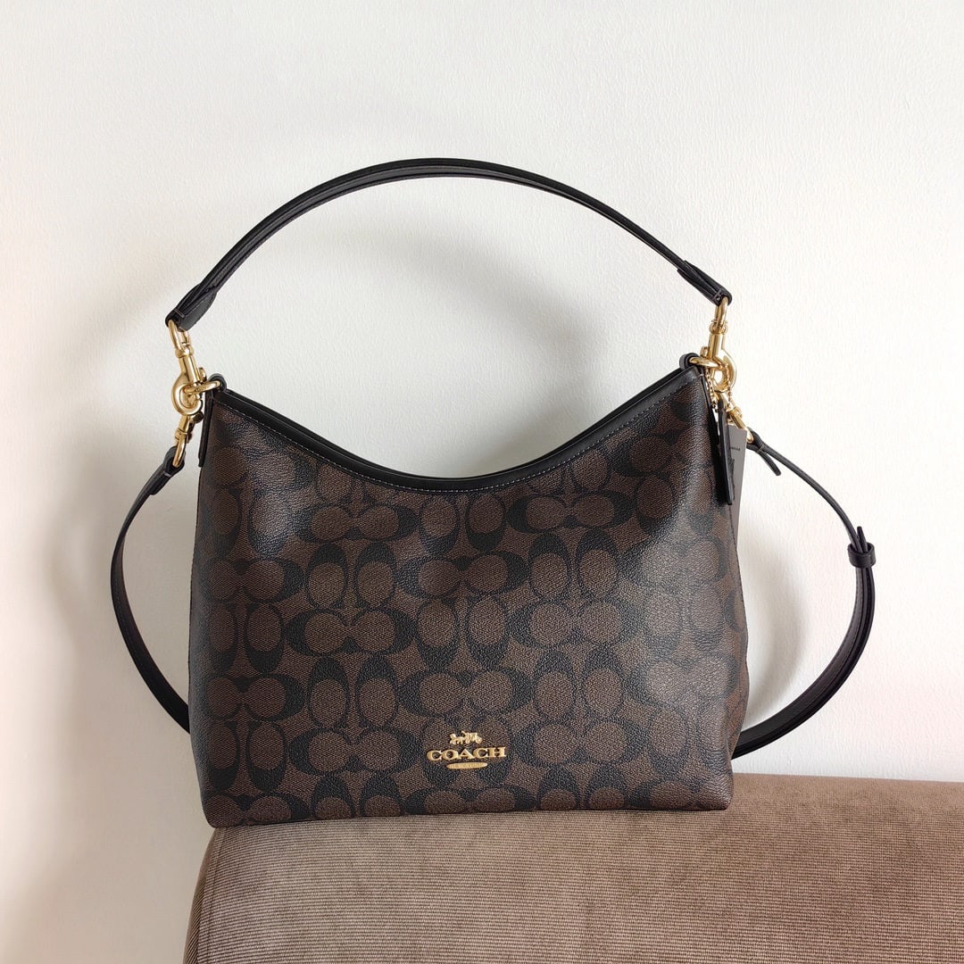 COACH laurel: We offer FREE SHIPPING for both domestic and international clients who bid over $500. COACH CR149 Laurel series hobo bag, a classic monogram canvas shoulder/crossbody bag made of top-grain cowhide. It