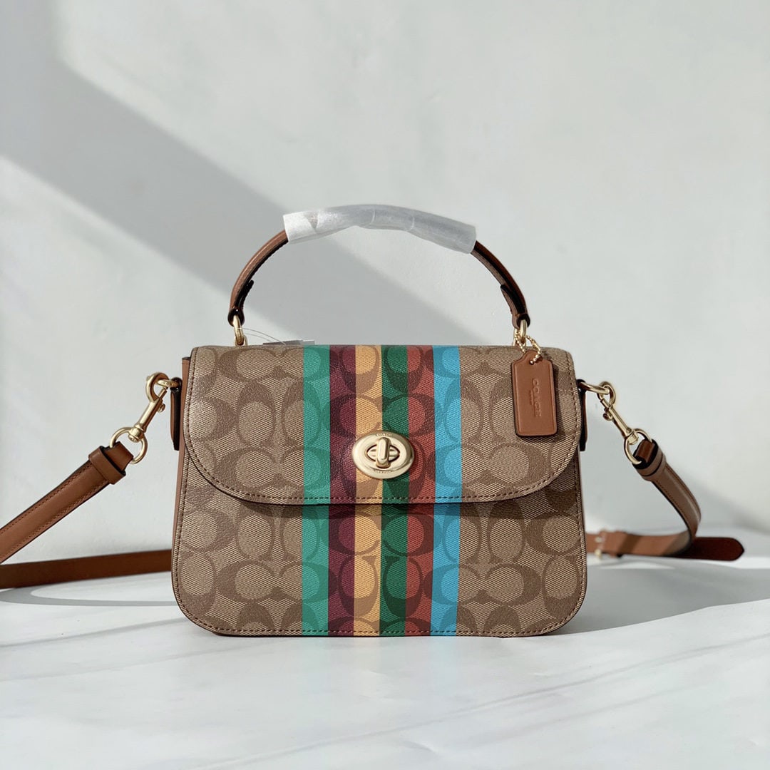 COACH marlie: We offer FREE SHIPPING for both domestic and international clients who bid over $500. COACH Fall/Winter Marlie Flap Messenger Bag, Handbag, Shoulder Bag, Crossbody Bag! Classic monogram with rainbow