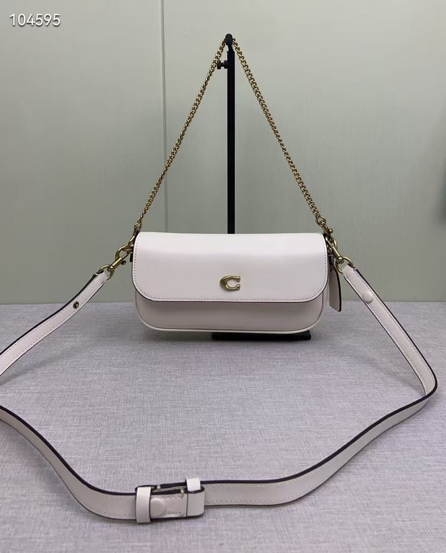 COACH Brook Chain bag: We offer FREE SHIPPING for both domestic and international clients who bid over $500. The COACH Brook Chain bag is a lightweight and stylish baguette bag, a practical small bag with a flap design for 
