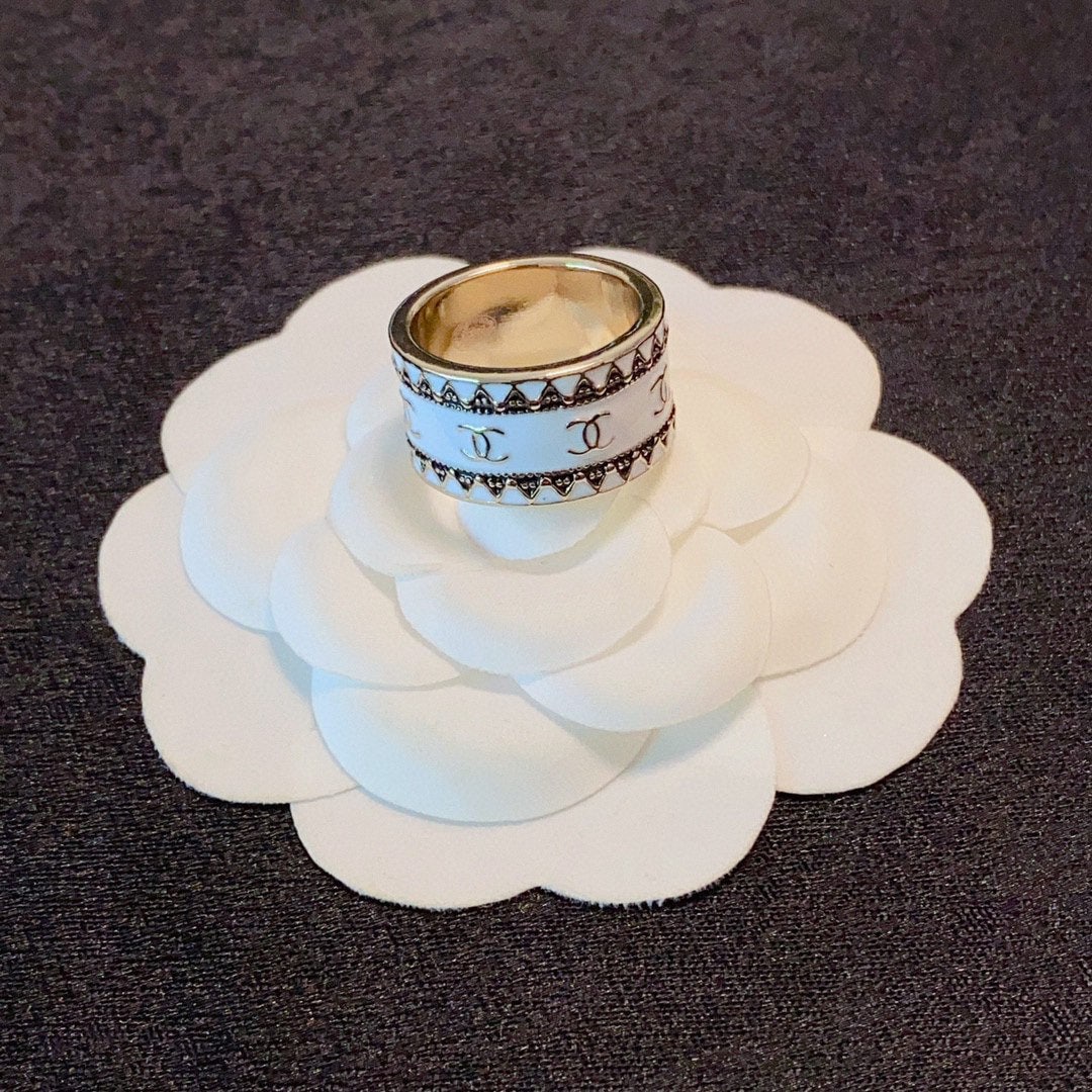 Chanel double C logo ring: We offer FREE SHIPPING for both domestic and international clients who bid over $500. Chanel double C logo ring! The simple design is incredibly sophisticated, makes your hands appear whiter, and is