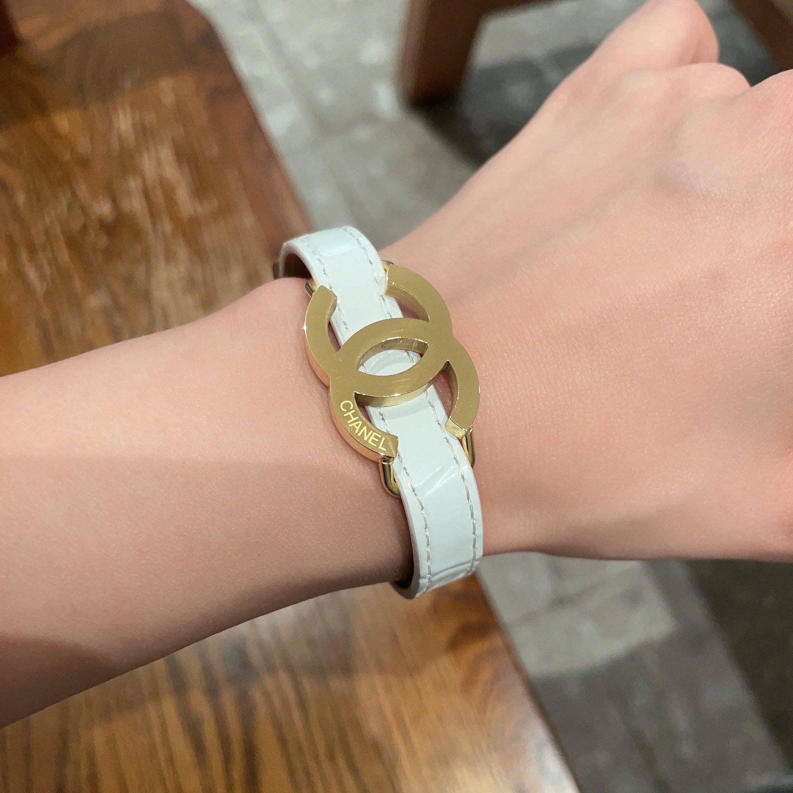 Chanel leather bracelet: We offer FREE SHIPPING for both domestic and international clients who bid over $500. Chanel leather bracelets feature a unique design that blends retro and avant-garde style, and have been beloved by