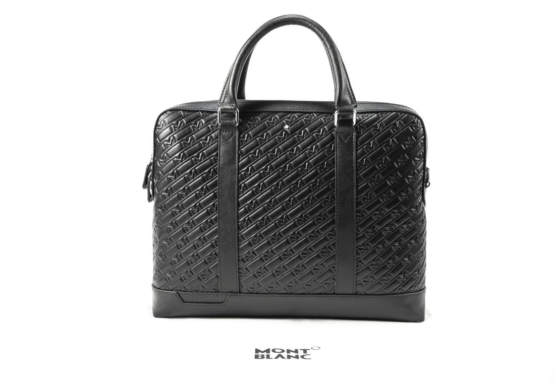 MONTBLANC Black Series Briefcase: We offer FREE SHIPPING for both domestic and international clients who bid over $500. MONTBLANC Black Series Briefcase. Material: Top-grain cowhide leather. Packaging: Cloth bag. Dimensions: 37x29x6.5