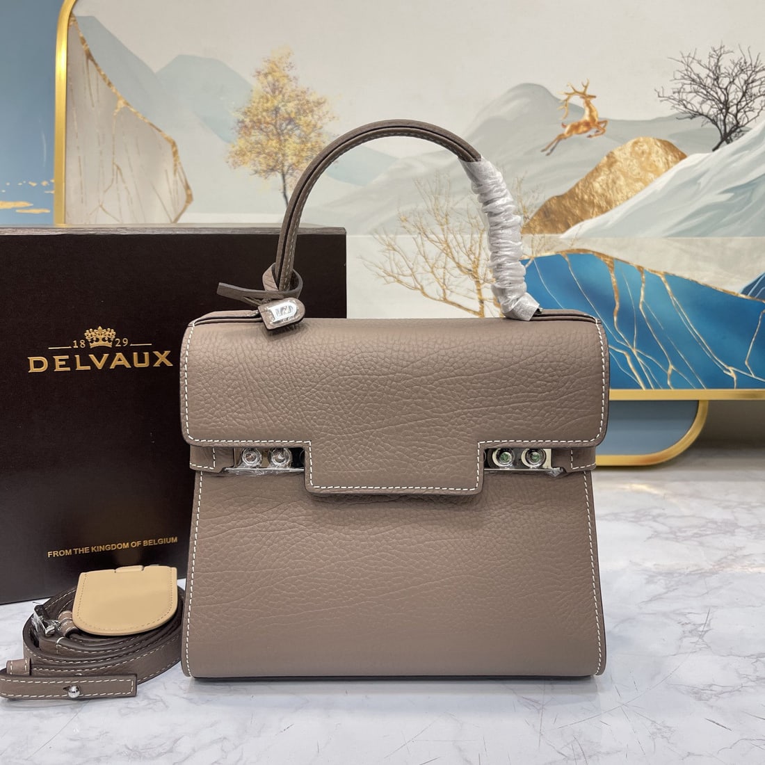 Delvaux: We offer FREE SHIPPING for both domestic and international clients who bid over $500. Delvaux Tempete PM in Elephant Grey is the hottest color for Spring/Summer 2021, exuding a mysterious charm! The