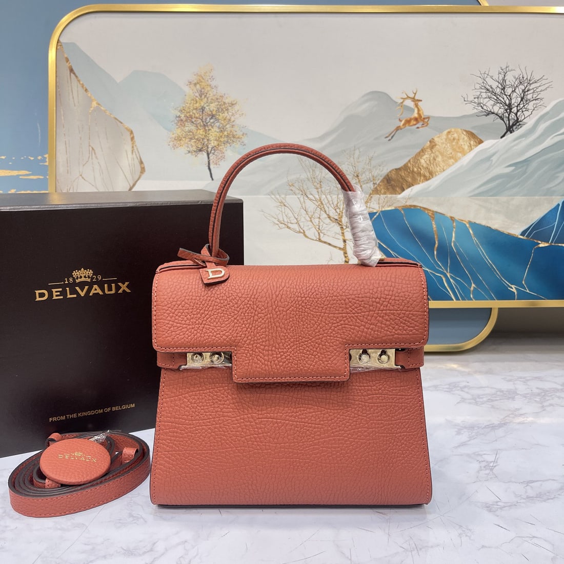 Delvaux: We offer FREE SHIPPING for both domestic and international clients who bid over $500. Delvaux Tempete PM in a pinkish-brown hue is the hottest color for Spring/Summer 2022, exuding a mysterious