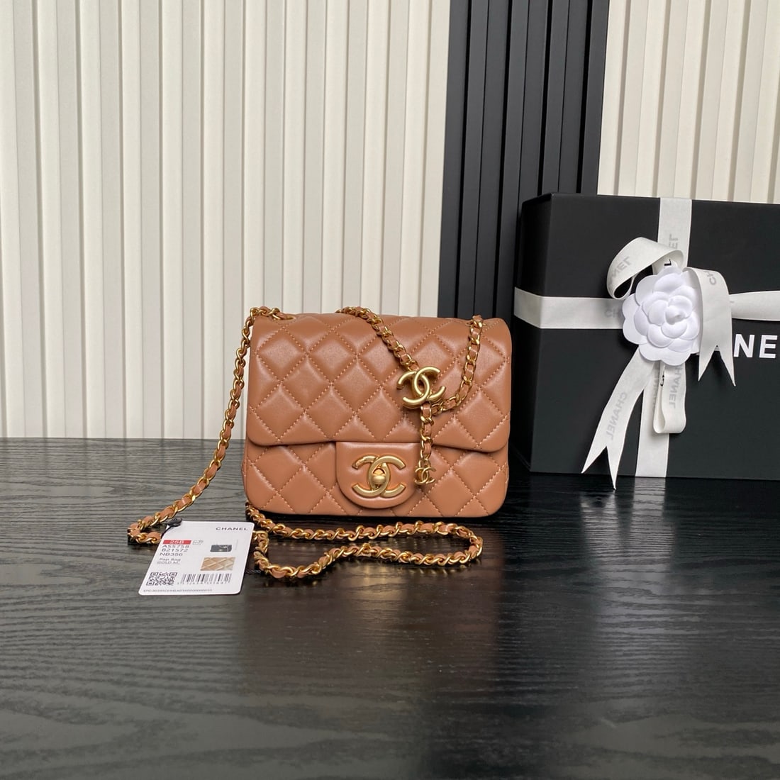 CHANEL's exquisite double C clasp: We offer FREE SHIPPING for both domestic and international clients who bid over $500. CHANEL's exquisite double-C buckle CF series lambskin leather with a gold-tone metal chain. The double-C adjustabl