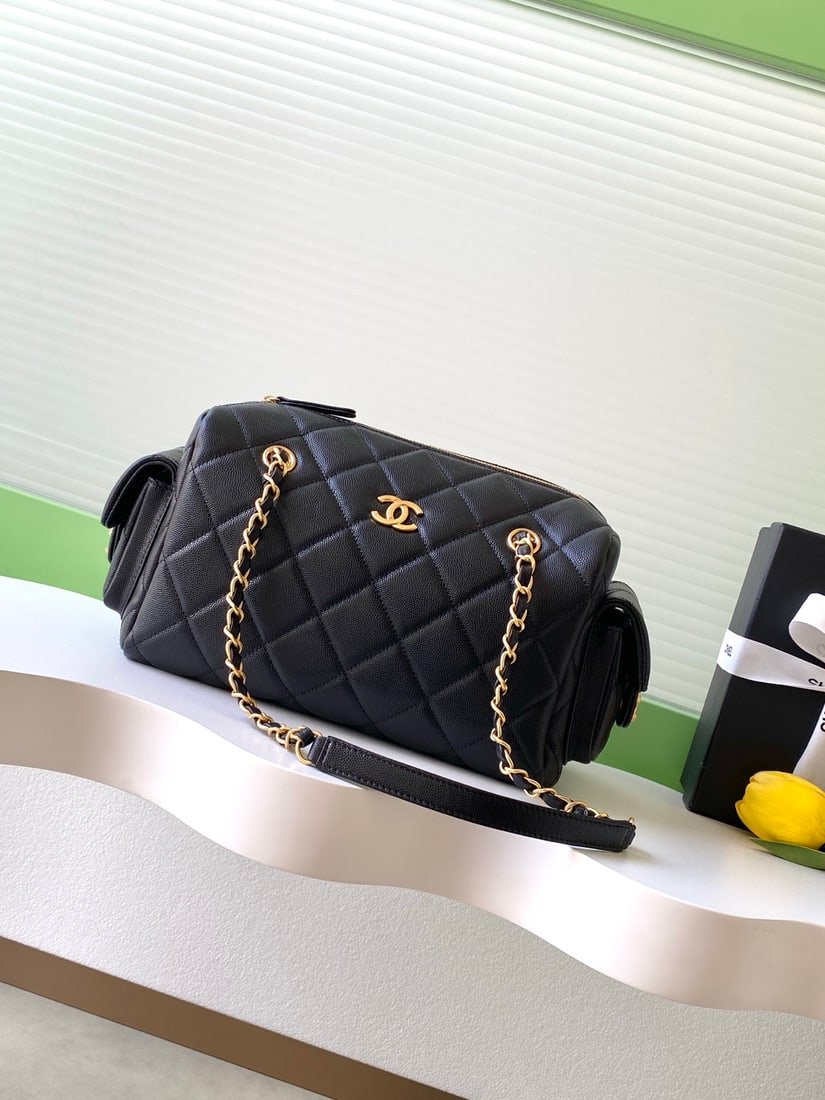 CHANEL Lychee-skin Bowling Bag (1 of 9)