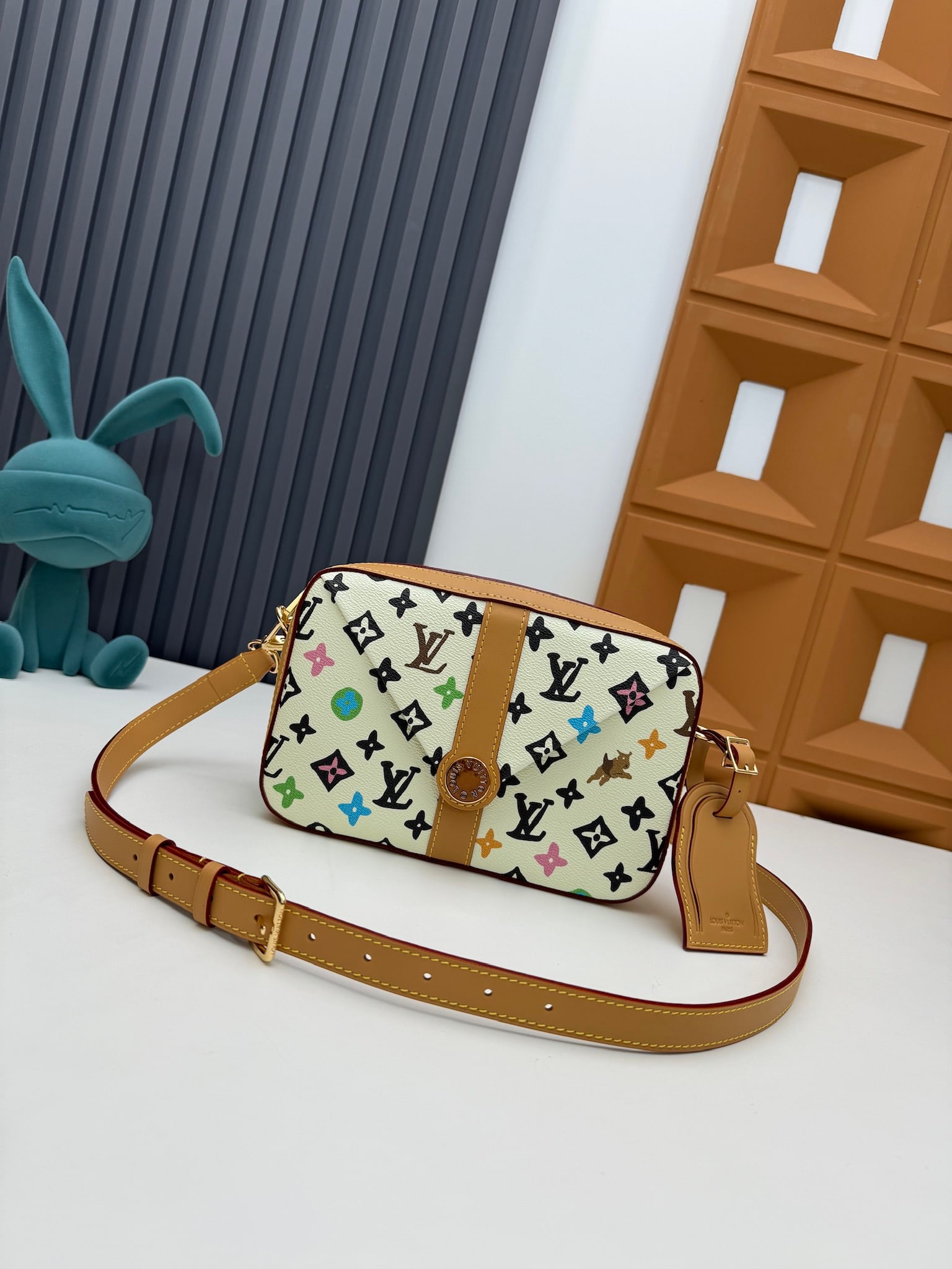 Tyler collaboration messenger bag: We offer FREE SHIPPING for both domestic and international clients who bid over $500. Tyler collaboration messenger bag with micro-logo print, flap closure, leather crossbody/shoulder bag, unisex