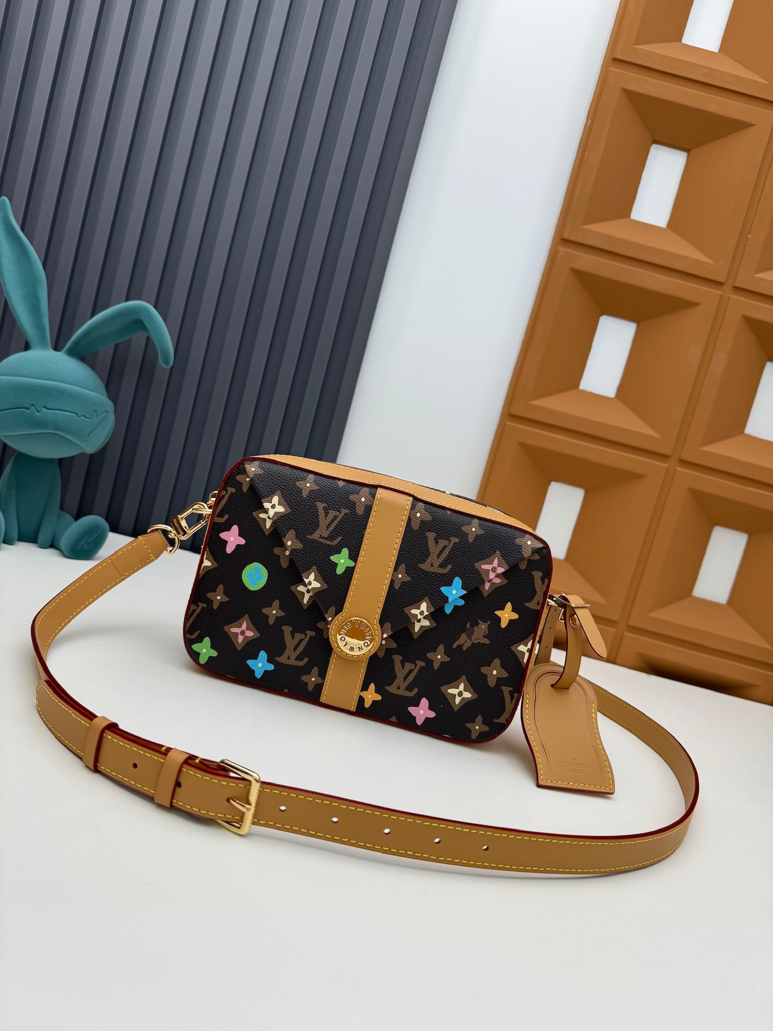 Tyler collaboration messenger bag: We offer FREE SHIPPING for both domestic and international clients who bid over $500. Tyler collaboration messenger bag with micro-logo print, flap closure, leather crossbody/shoulder bag, unisex