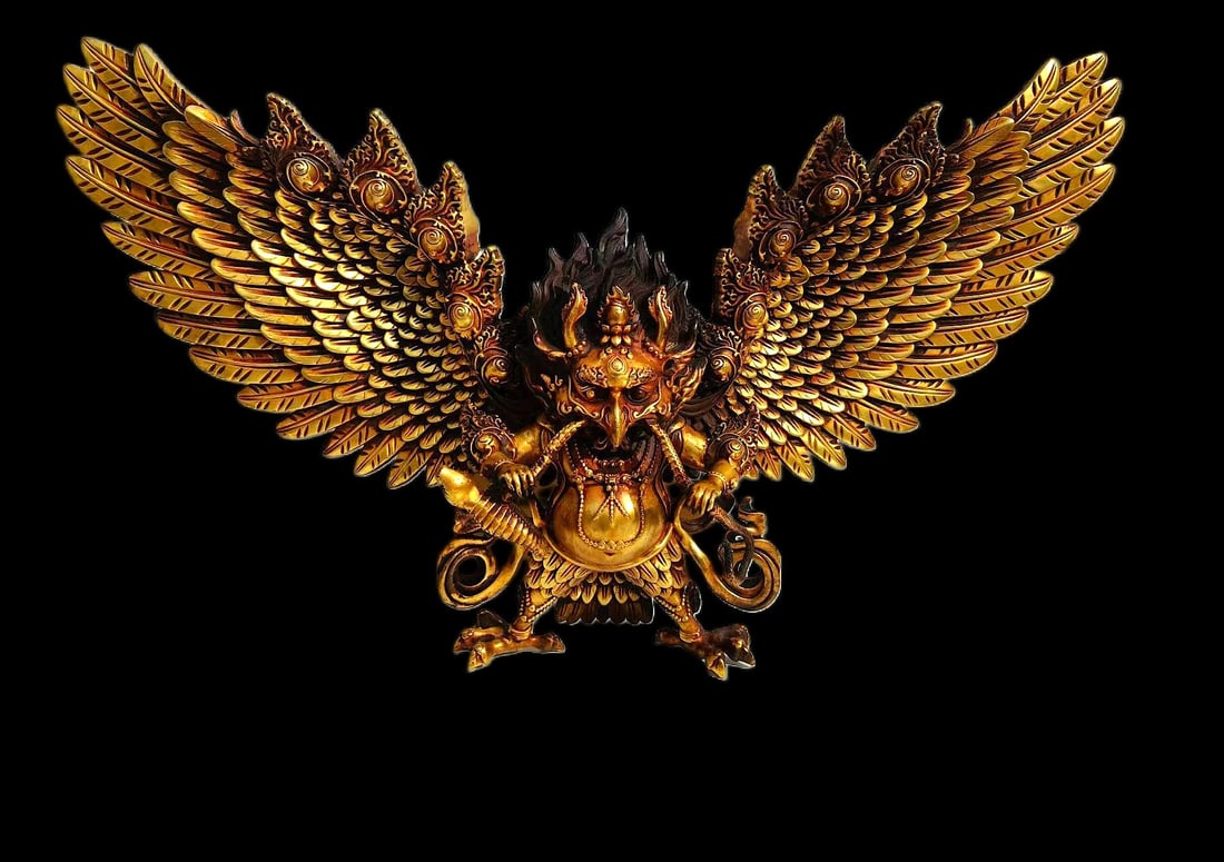 Qing Dynasty Gilt Bronze Figure of Garuda (1 of 5)