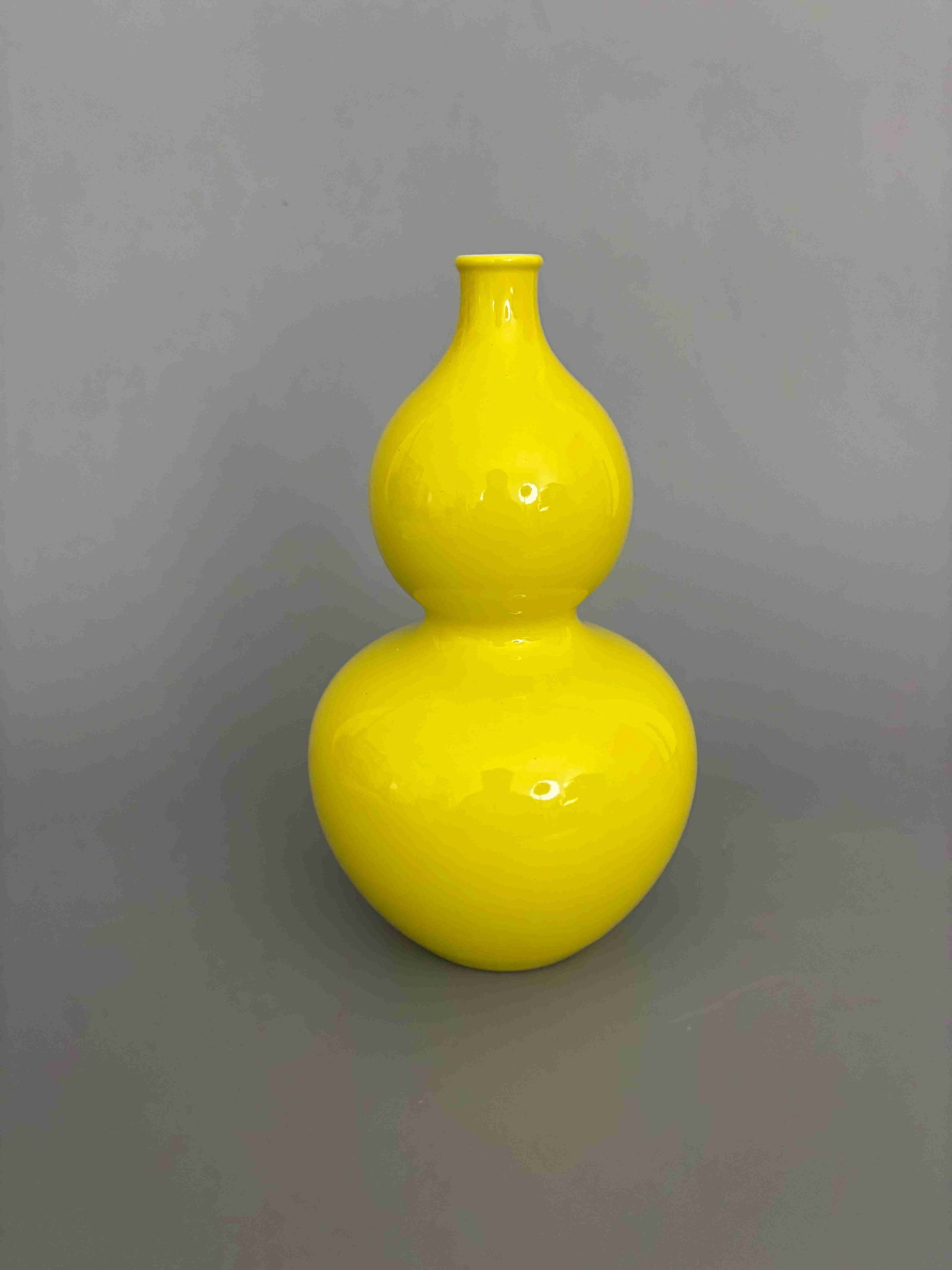 Qing Yongzheng Lemon-Yellow-Glazed Gourd Vase (1 of 3)