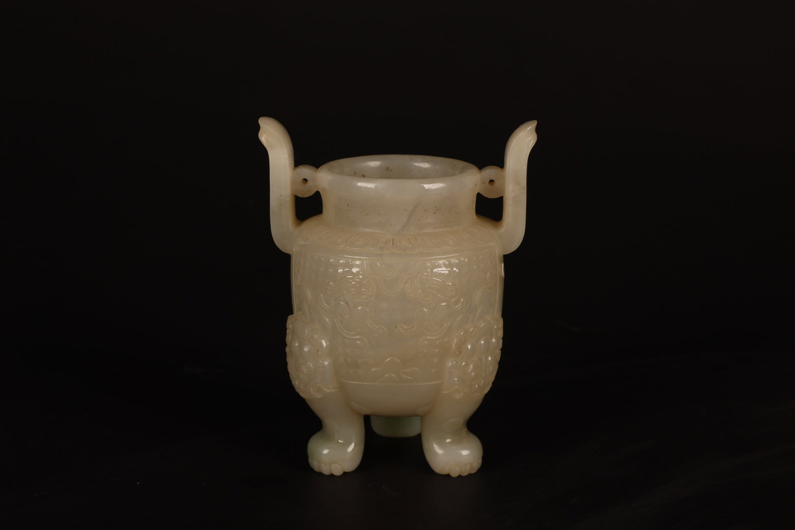 Qing Dynasty White Jade Archaistic Tripod Censer (1 of 10)