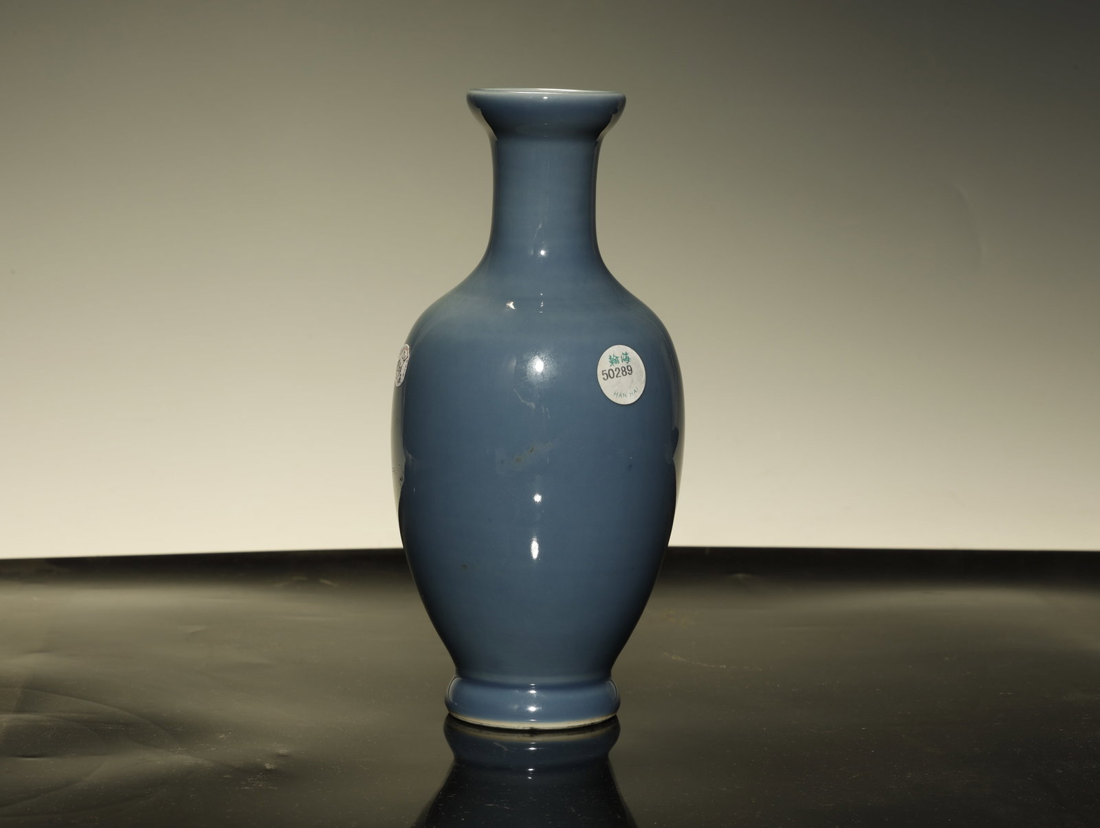 Qing Dynasty Sky-Blue Glazed Porcelain Bottle (1 of 5)