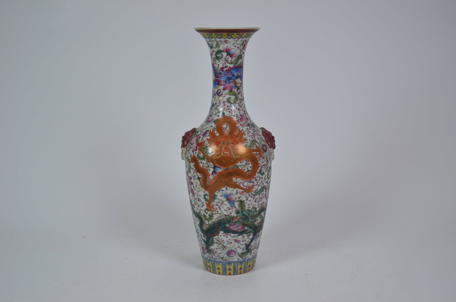 Qing Qianlong-Marked Famille Rose "Five Dragons (1 of 10)