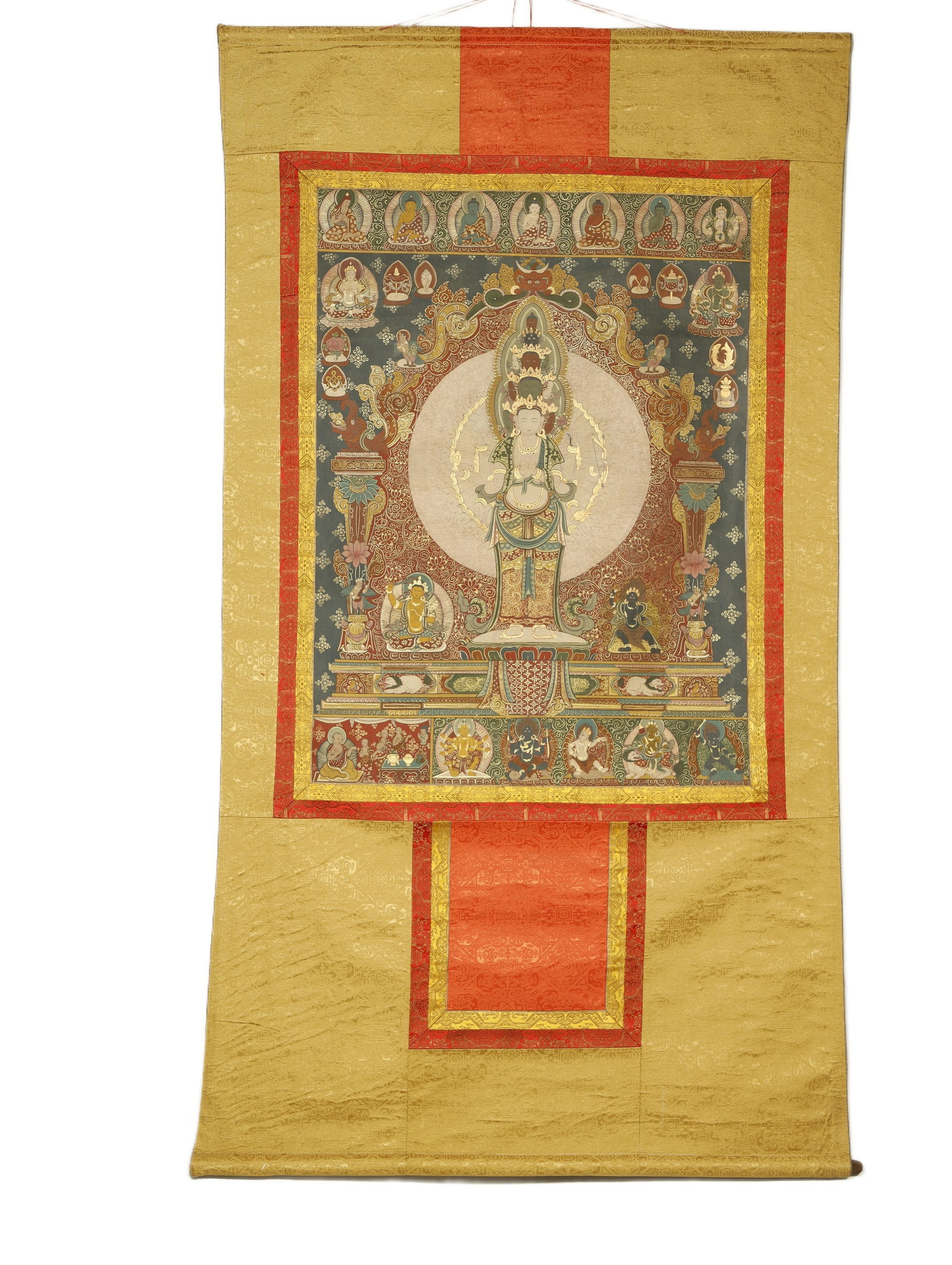 Qing Dynasty Eleven-Headed Avalokiteshvara Thangka (1 of 5)