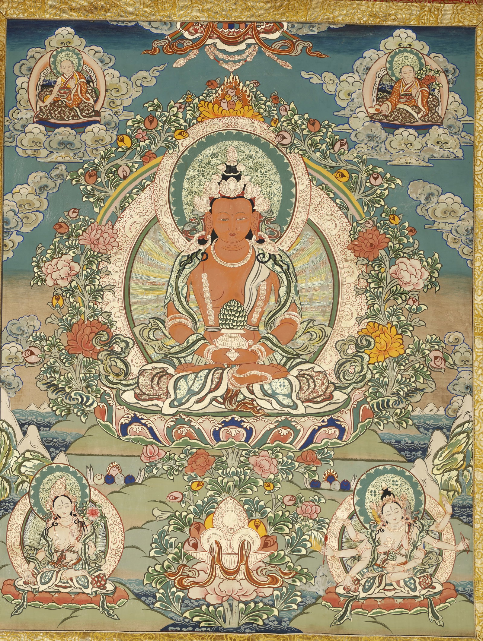 Qing Dynasty Thangka of Amitayus (1 of 3)