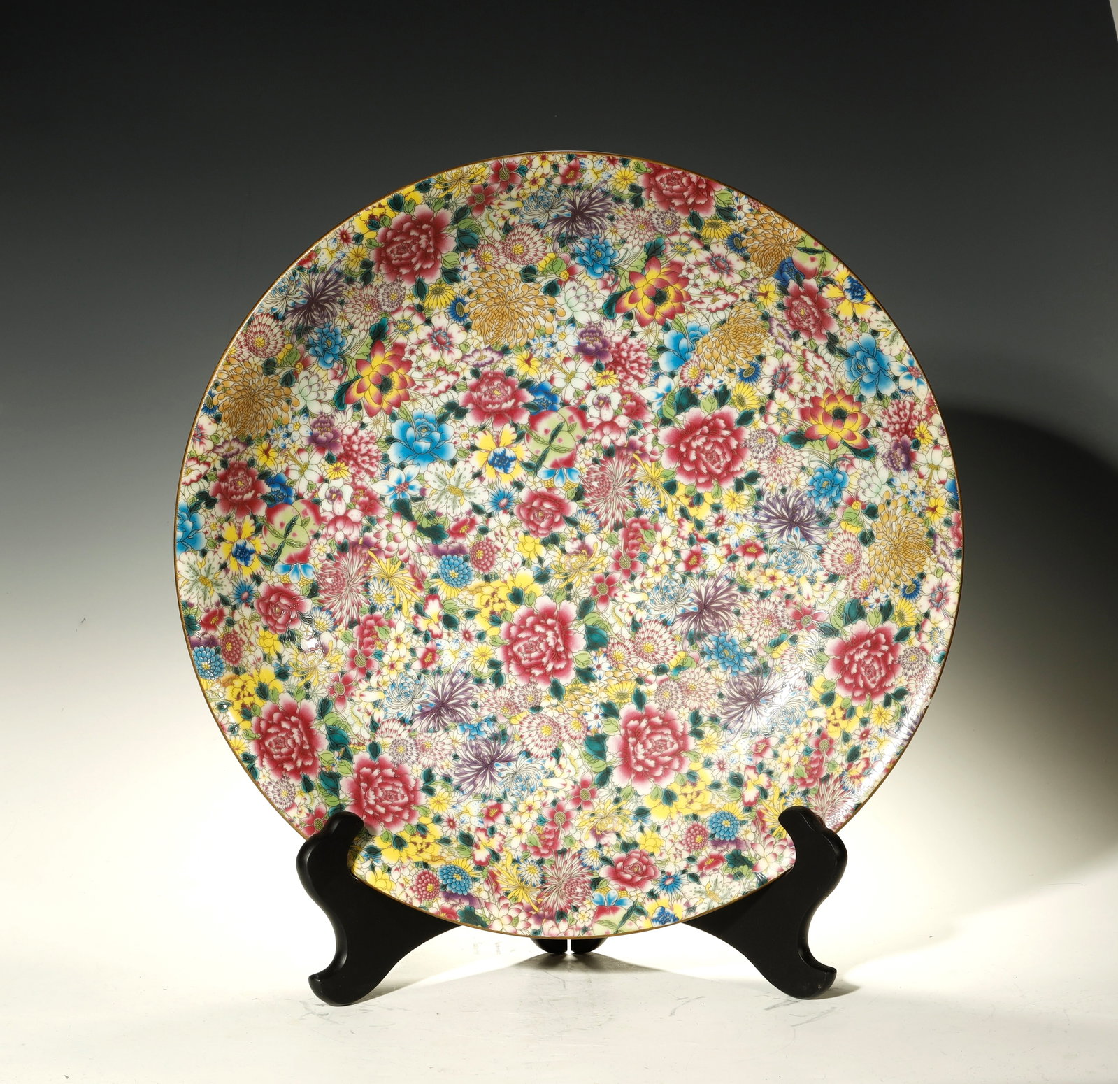 Qing Dynasty Famille Rose 'Hundred Flowers, No (1 of 4)