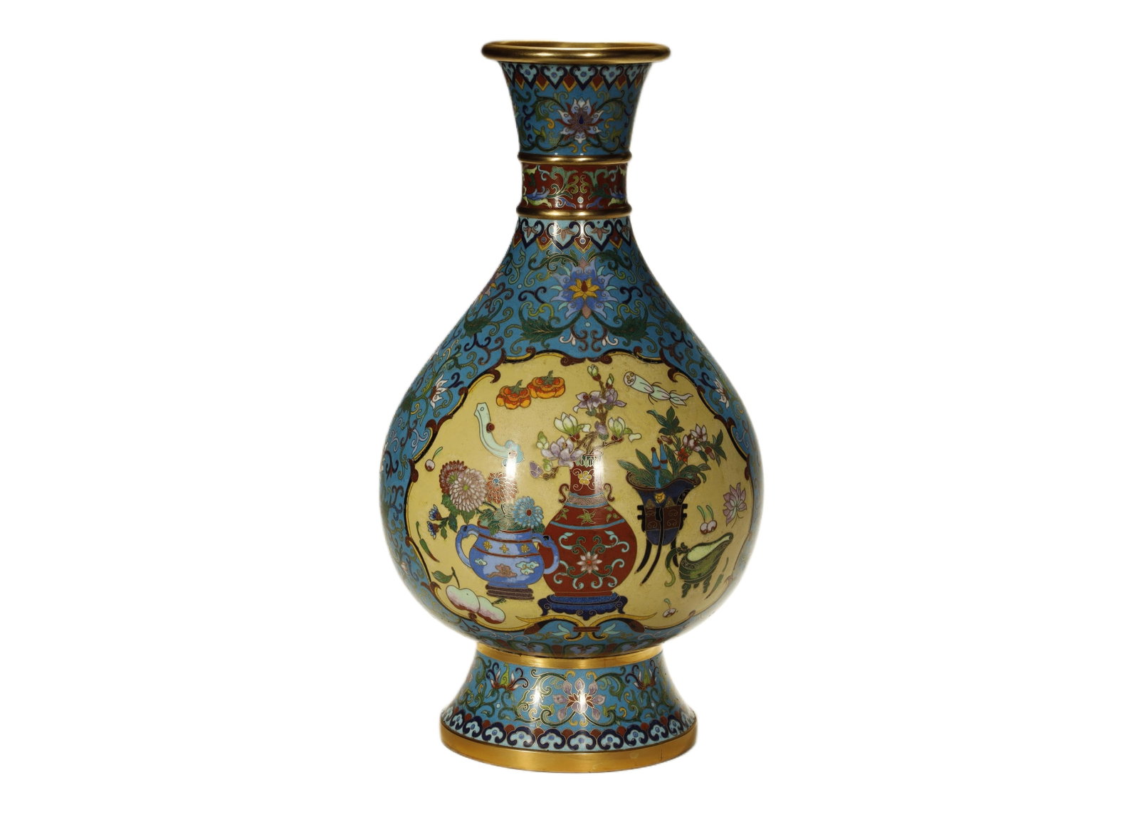 Qing Dynasty Cloisonné Enamel Jade Spring Bottle (1 of 6)