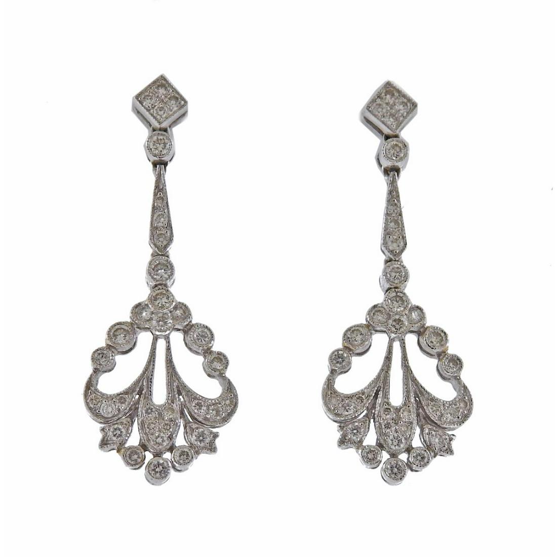 18k Gold Diamond Drop Earrings (1 of 3)