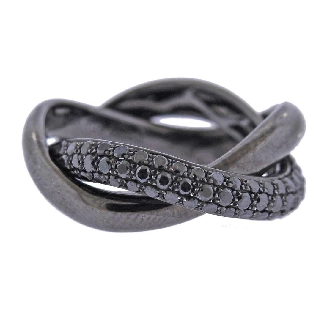 Poiray France 18k Gold Black Diamond Ring (1 of 3)