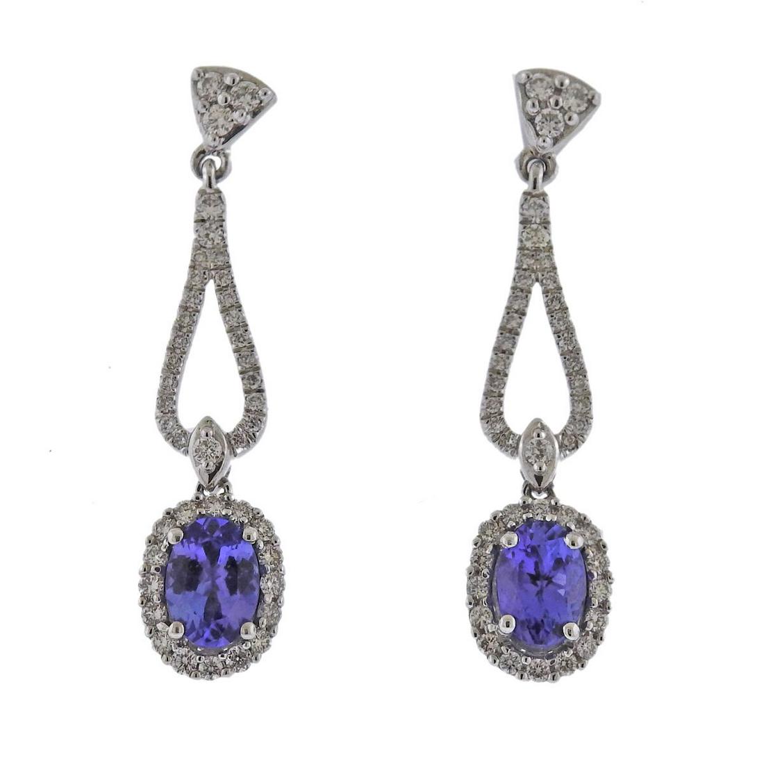 Kallati Tanzanite Diamond Gold Drop Earrings (1 of 3)