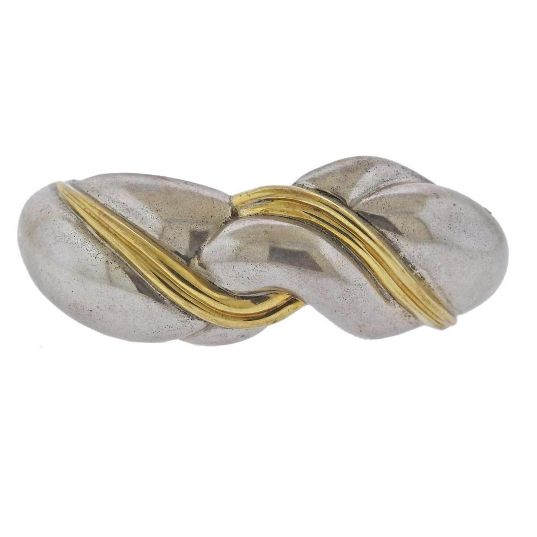 Tiffany & Co Silver 18k Gold Cuff Bracelet (1 of 3)
