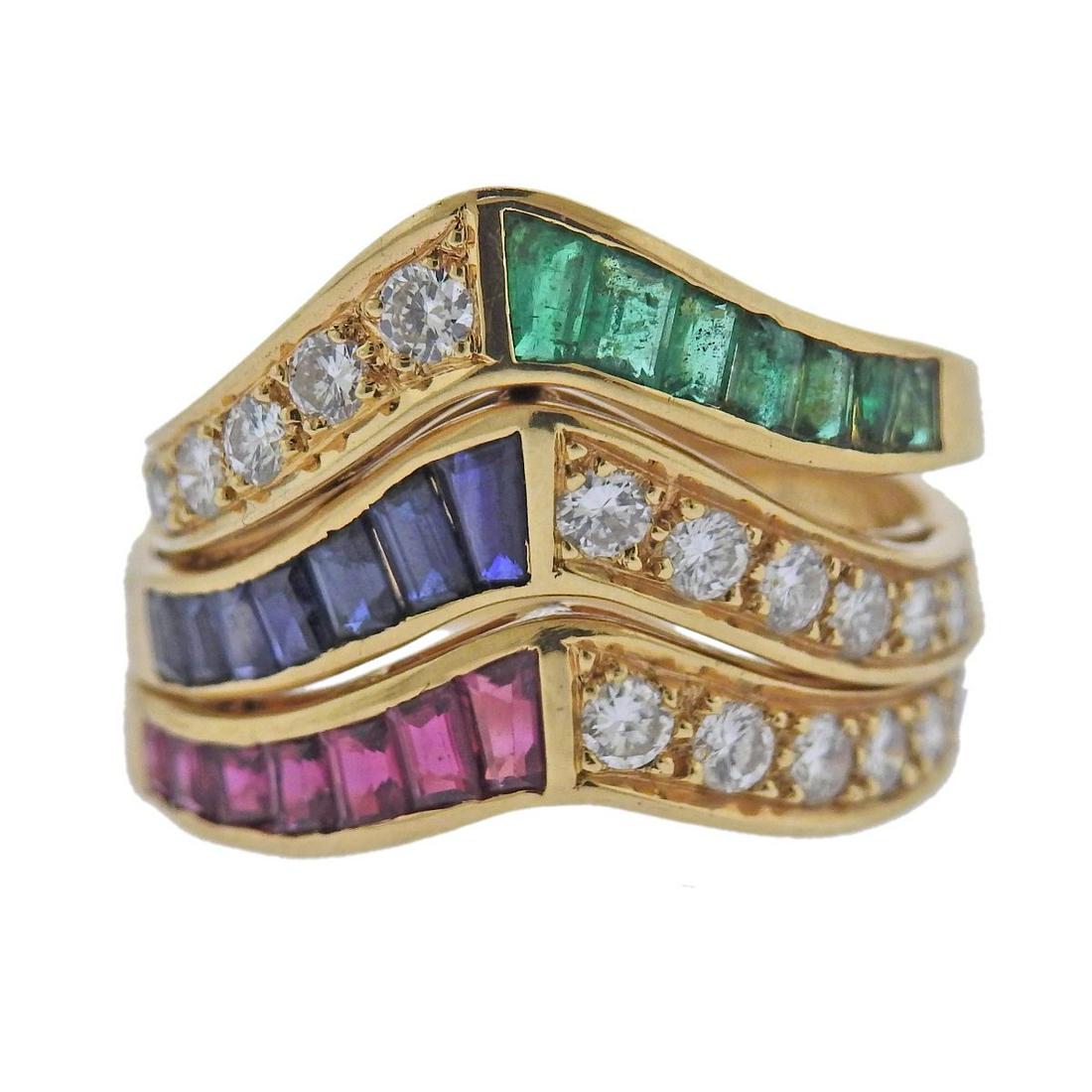 Carrera & Carrera 18k Gold Diamond Gemstone Stackable (1 of 5)