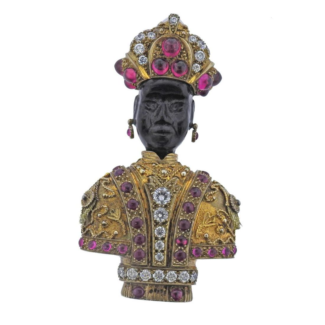 Large Sterling Blackamoor Brooch Pin (1 of 4)