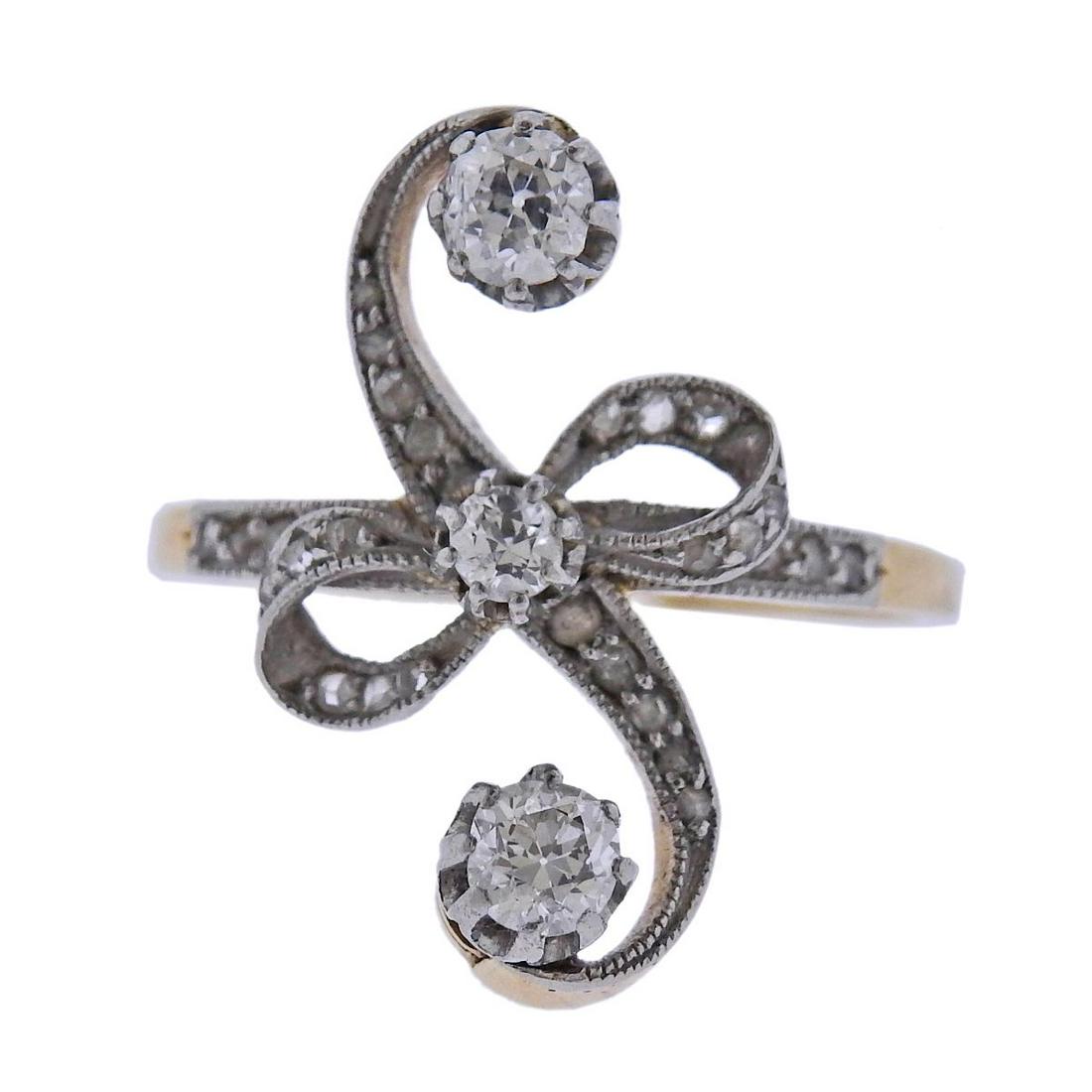 Antique 14k Gold Diamond Ring (1 of 4)