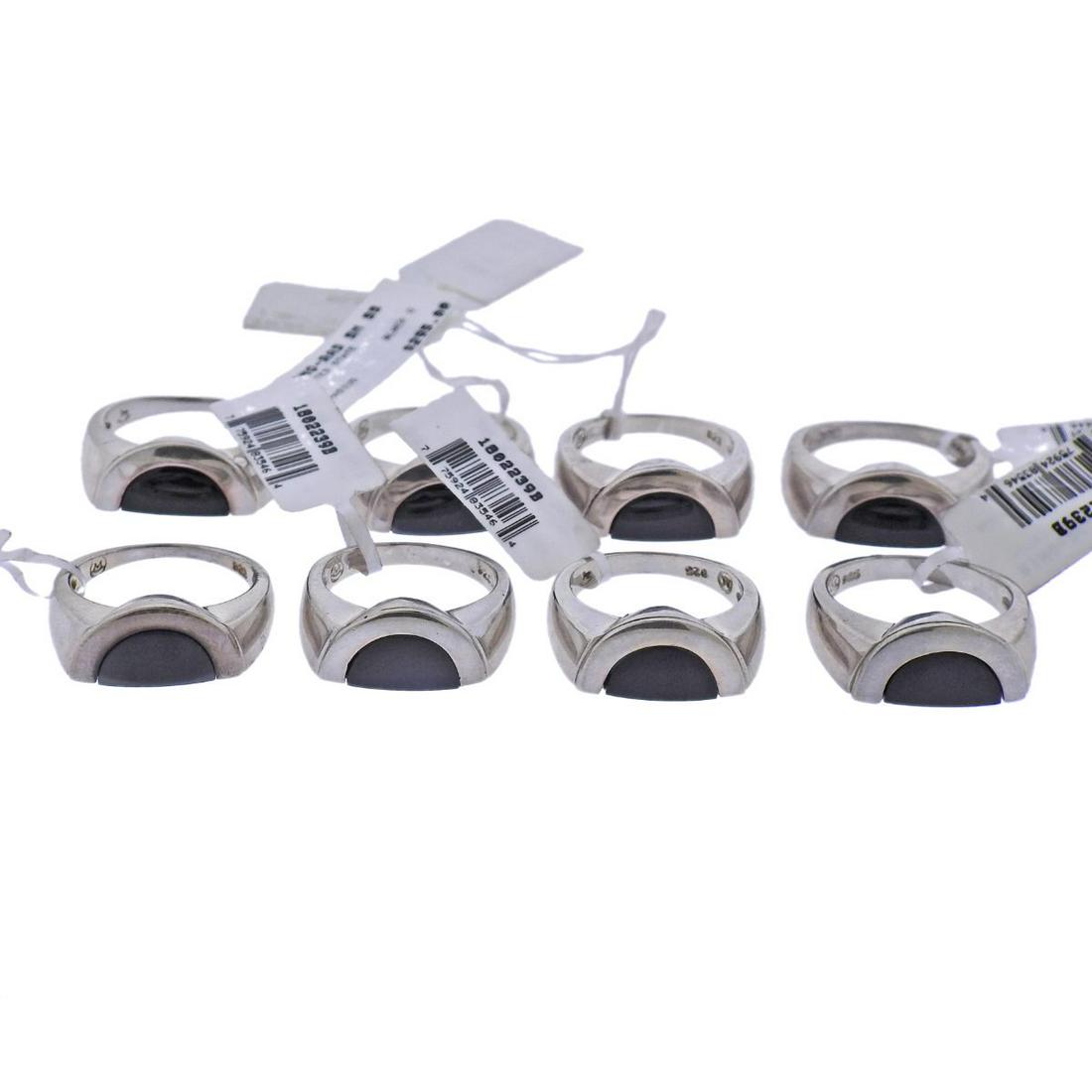 Movado Radius Silver Onyx Ring Lot of 8 (1 of 2)