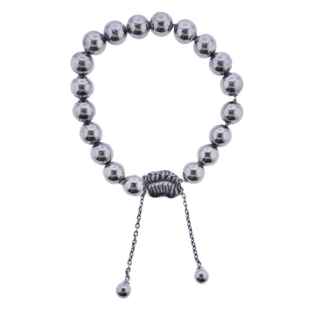 Georg Jensen Drawstring Bead Silver Bracelet 551 C (1 of 2)