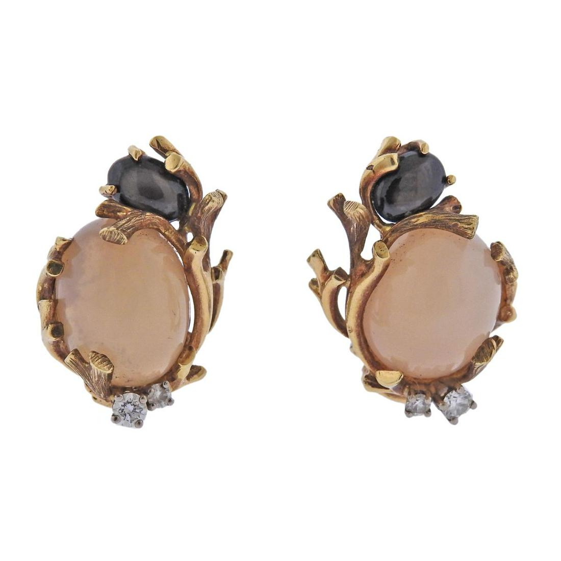 Gilbert Albert 1970s 18k Gold Diamond Moonstone (1 of 3)