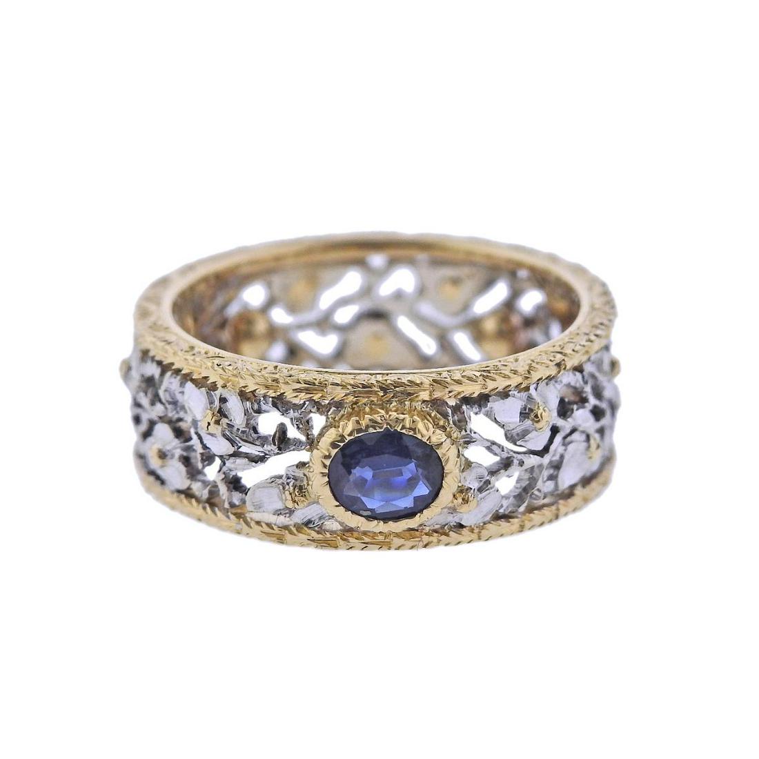 Buccellati 18k Gold Sapphire Band Ring (1 of 5)