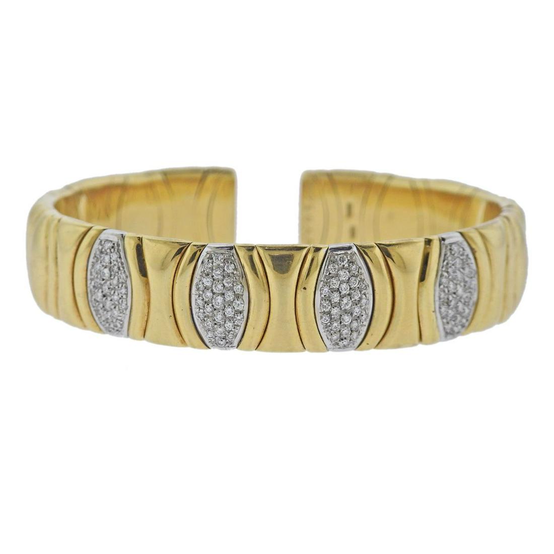 Bvlgari Bulgari 18K Gold Diamond Cuff Bracelet (1 of 4)