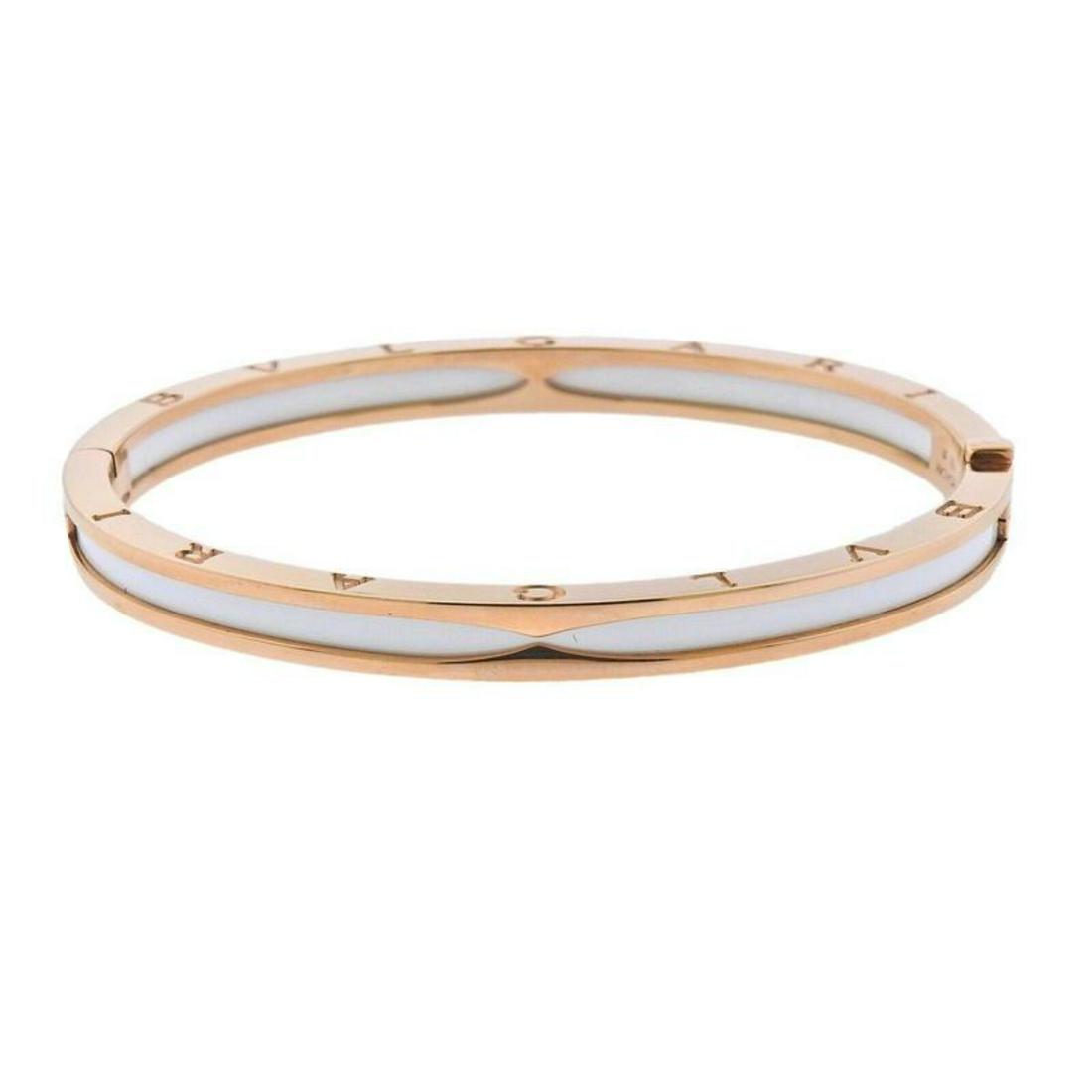 Bvlgari Bulgari B.Zero1 Gold Ceramic Bangle Bracelet (1 of 5)