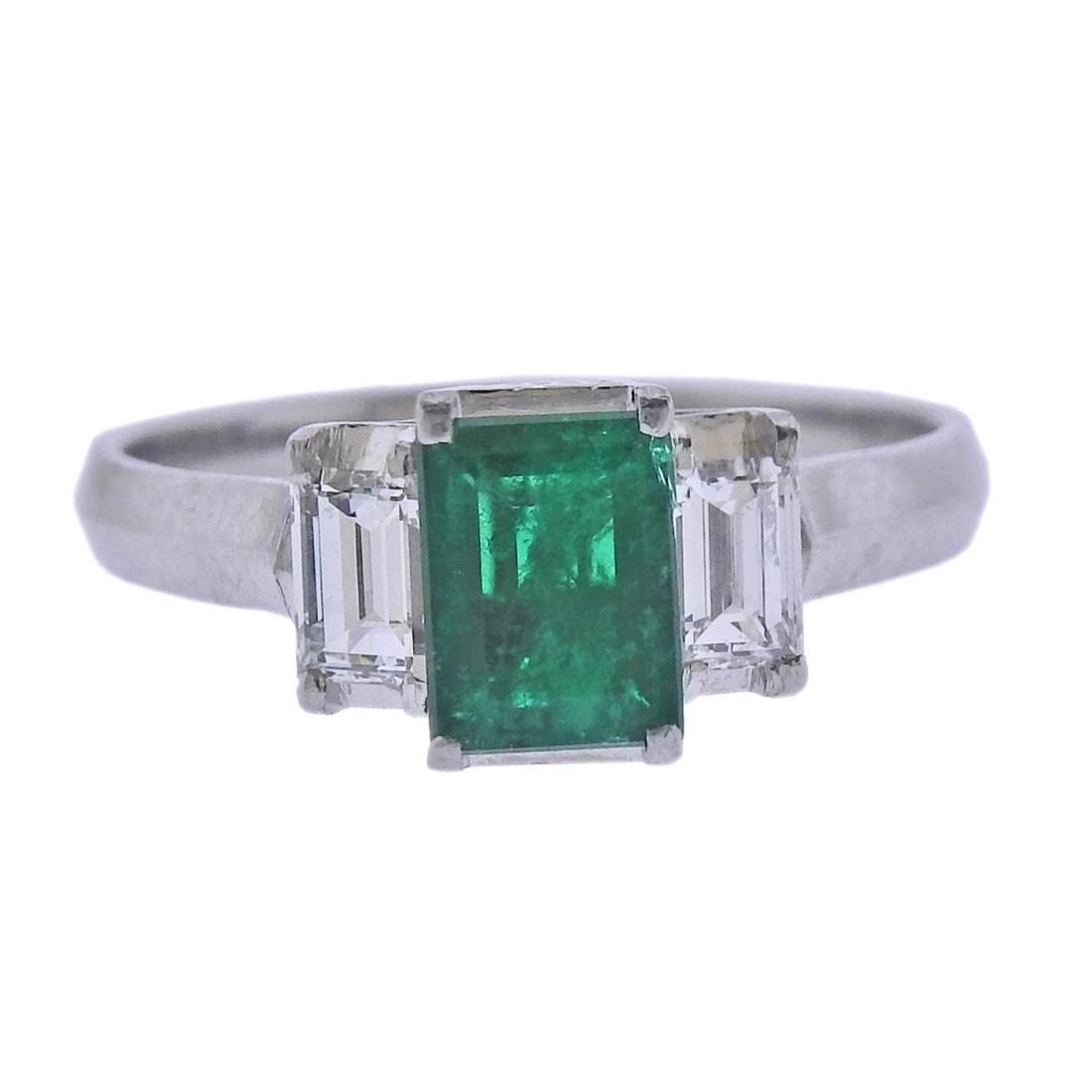 Platinum Emerald Diamond Ring (1 of 3)