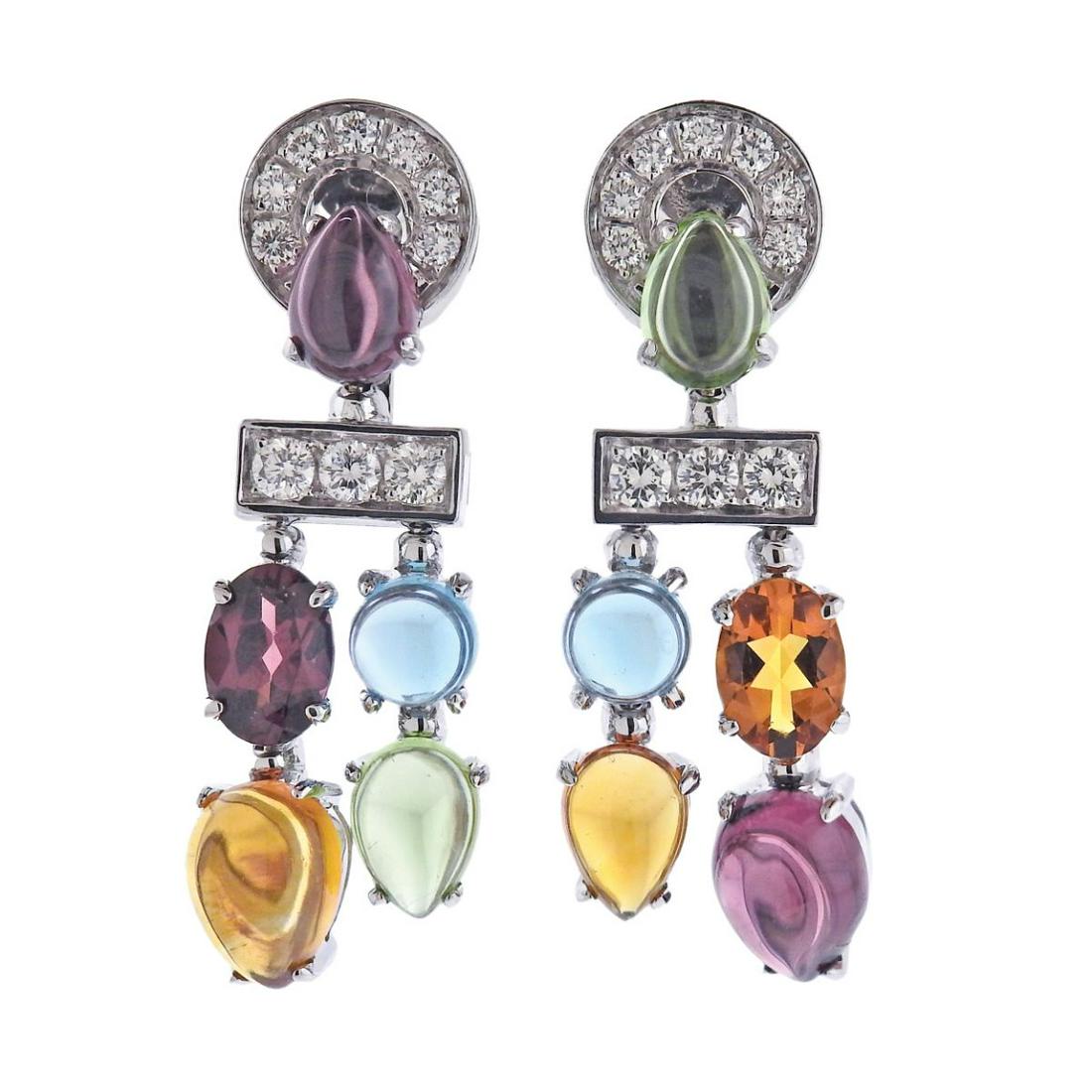 Bvlgari Bulgari Allegra Gold Diamond Gemstone Earrings (1 of 4)